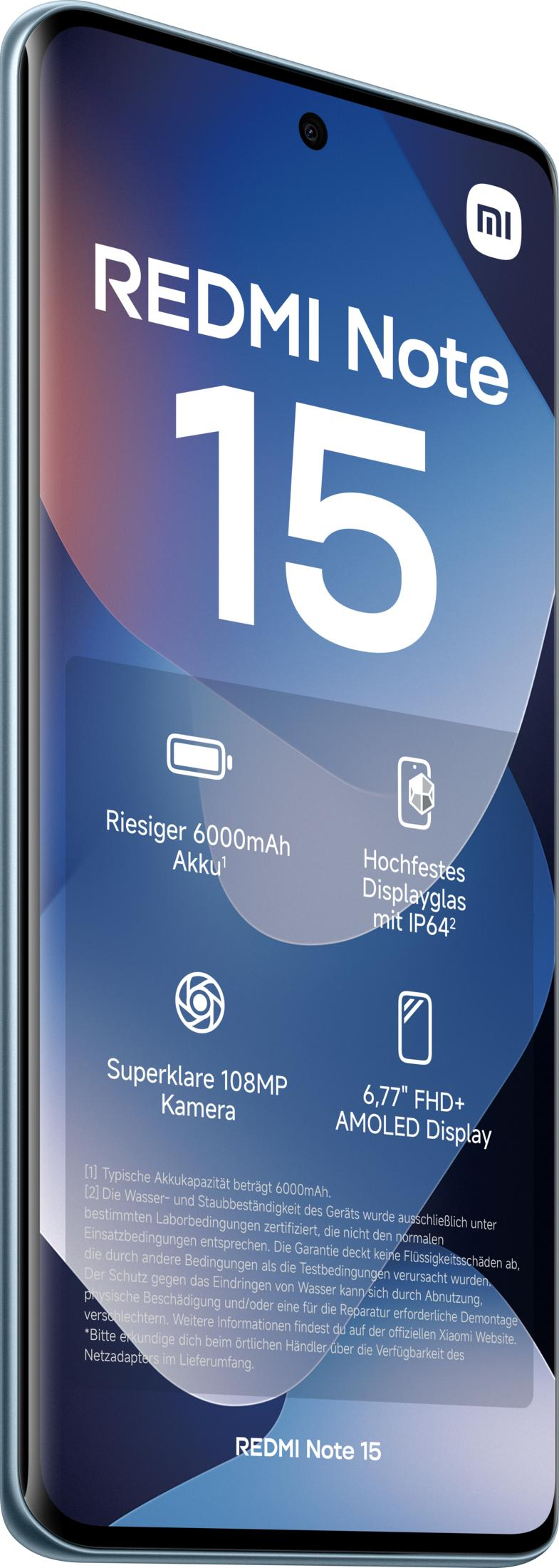 Redmi Note 15 mit 6000mAh Akku, 108MP Kamera und 6,77" AMOLED Display.