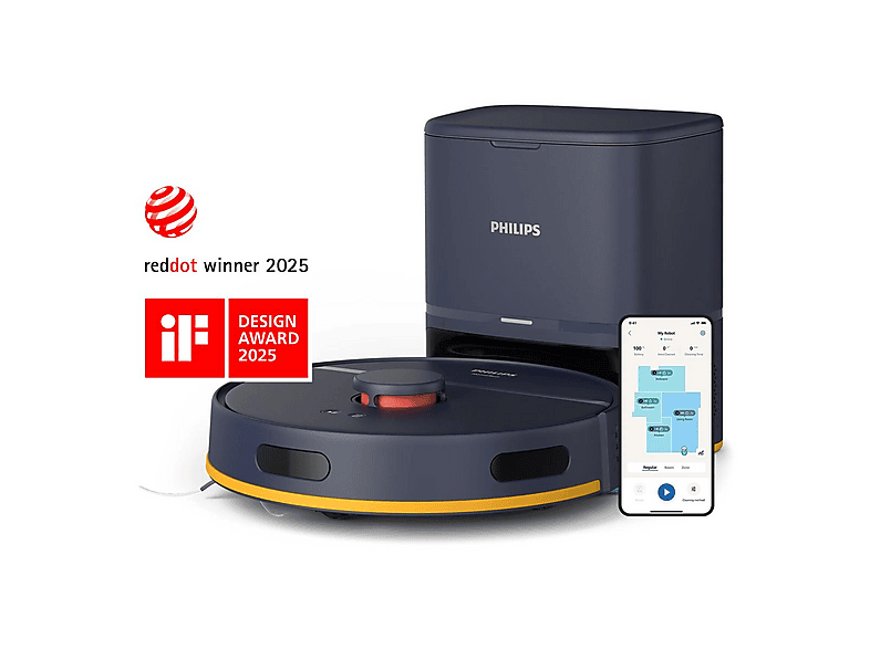 PHILIPS 2000 Serisi XU2100/15 Çöp İstasyonlu Akıllı Robot Süpürge Lacivert