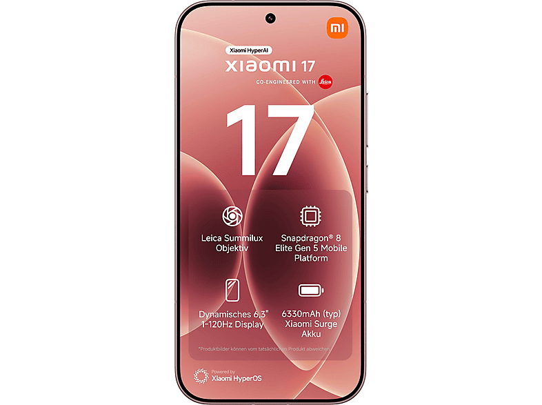 XIAOMI 17, Rosa, Móvil Android, 512 GB, 12 GB RAM, 6,3