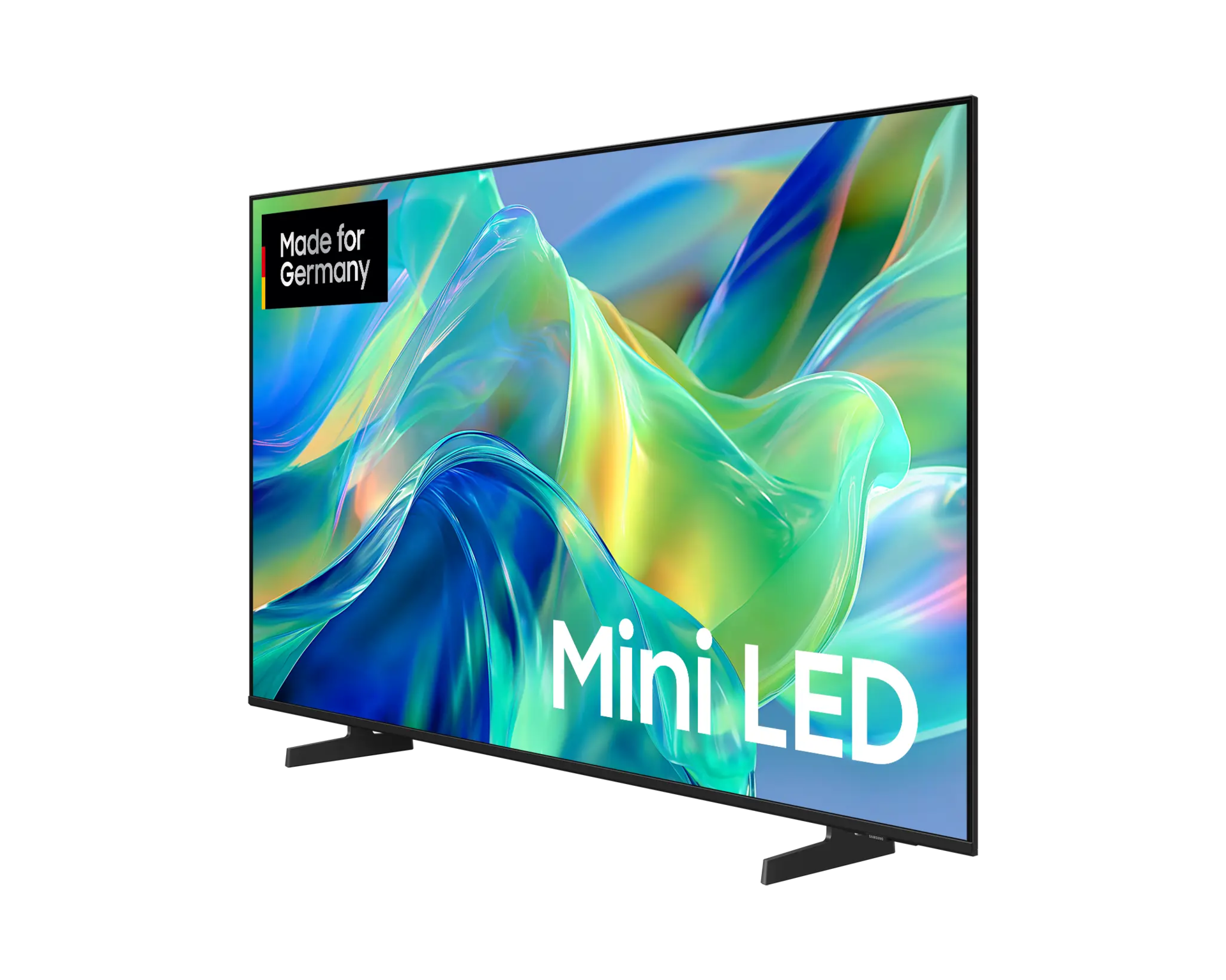Moderner Fernseher mit "Made for Germany"-Logo und "Mini LED"-Schriftzug.