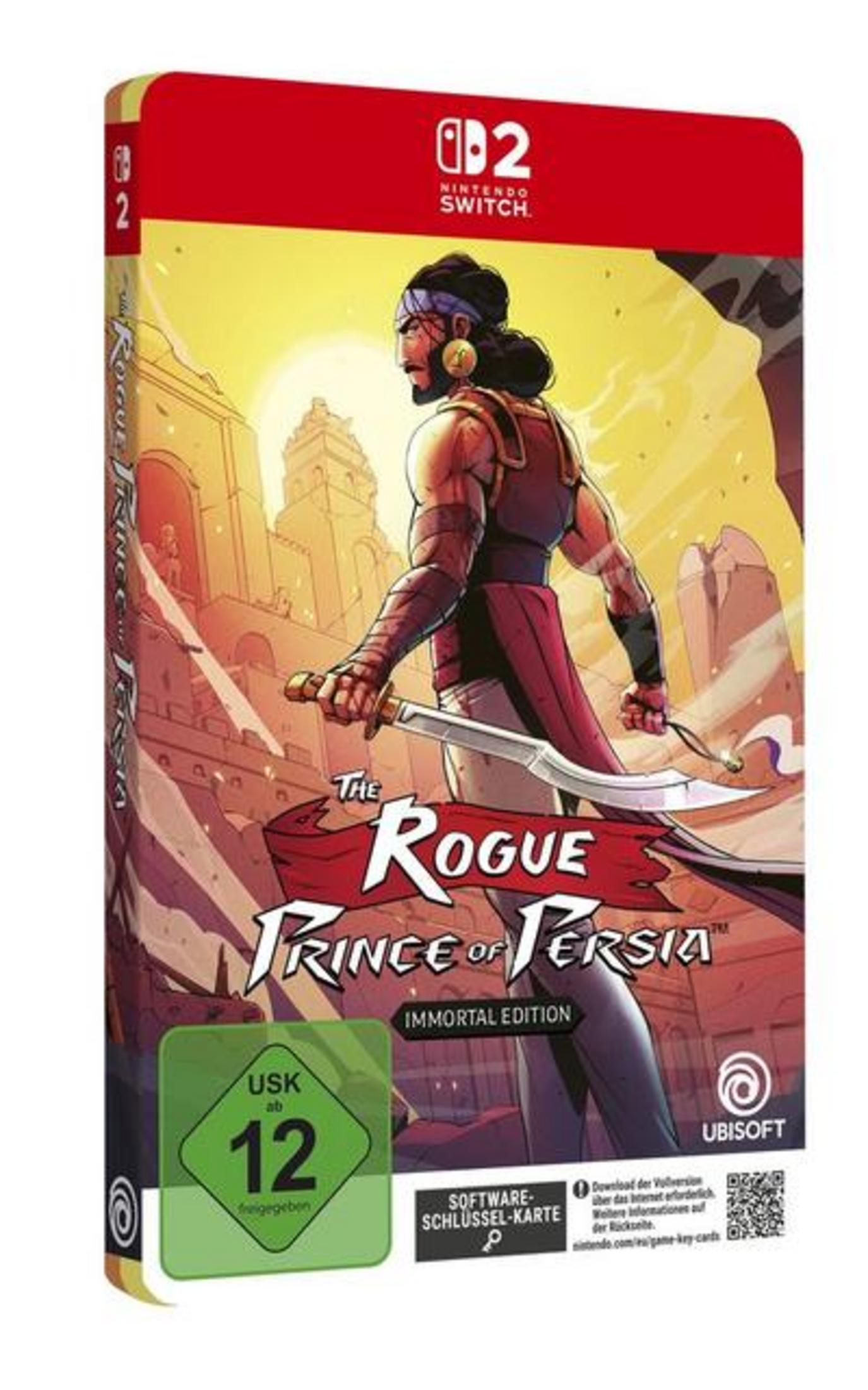 Un uomo con capelli scuri e orecchino d'oro regge una spada. Copertina del gioco per Switch.