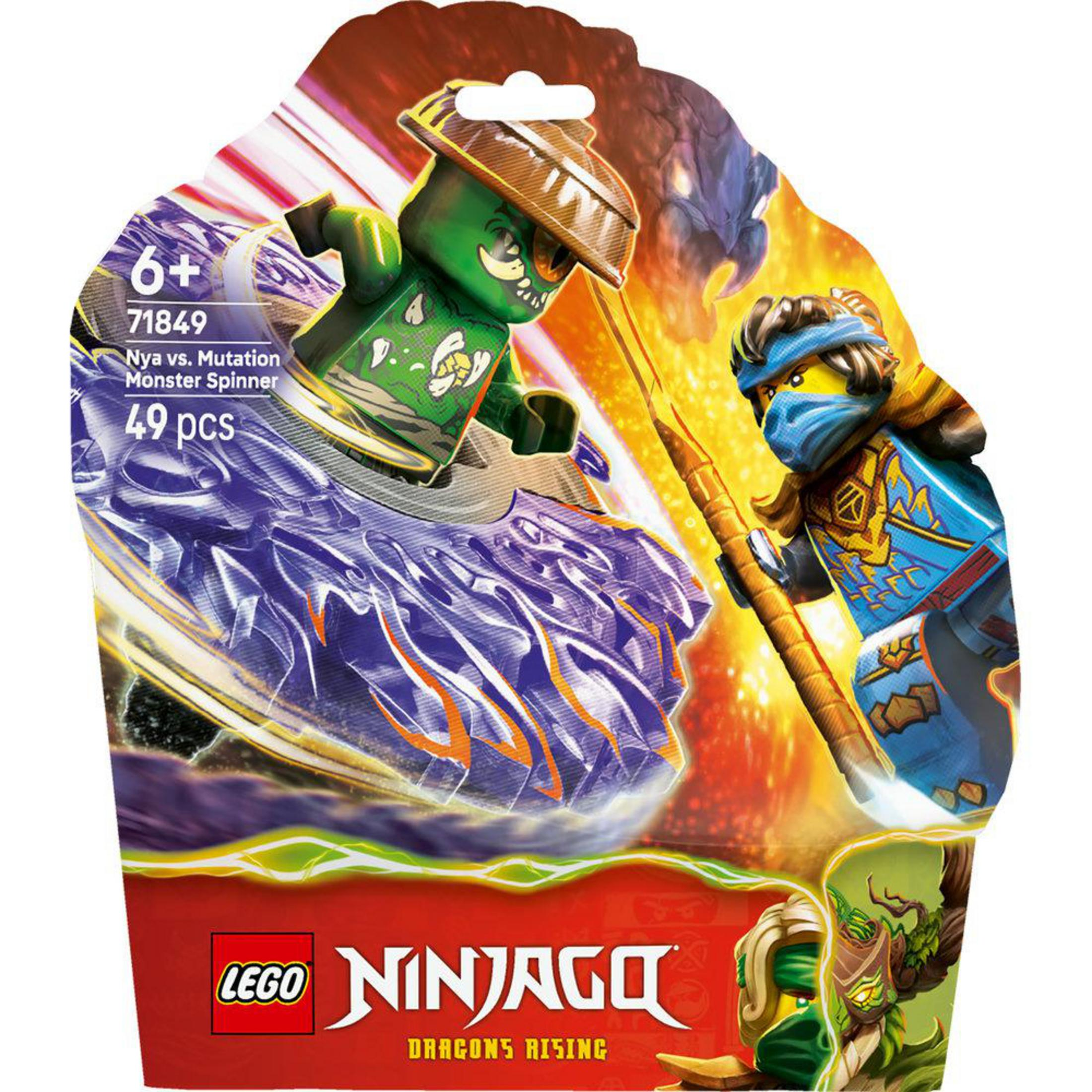 Lego Ninjago: Nya vs. Mutations-Spinner. Ein grüner und ein blauer Ninja.