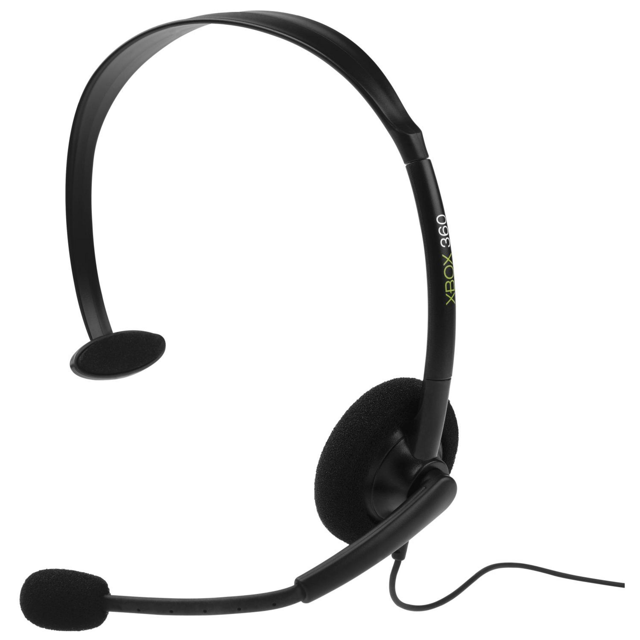 Cuffie nere Xbox 360 con microfono e gancio per orecchio.