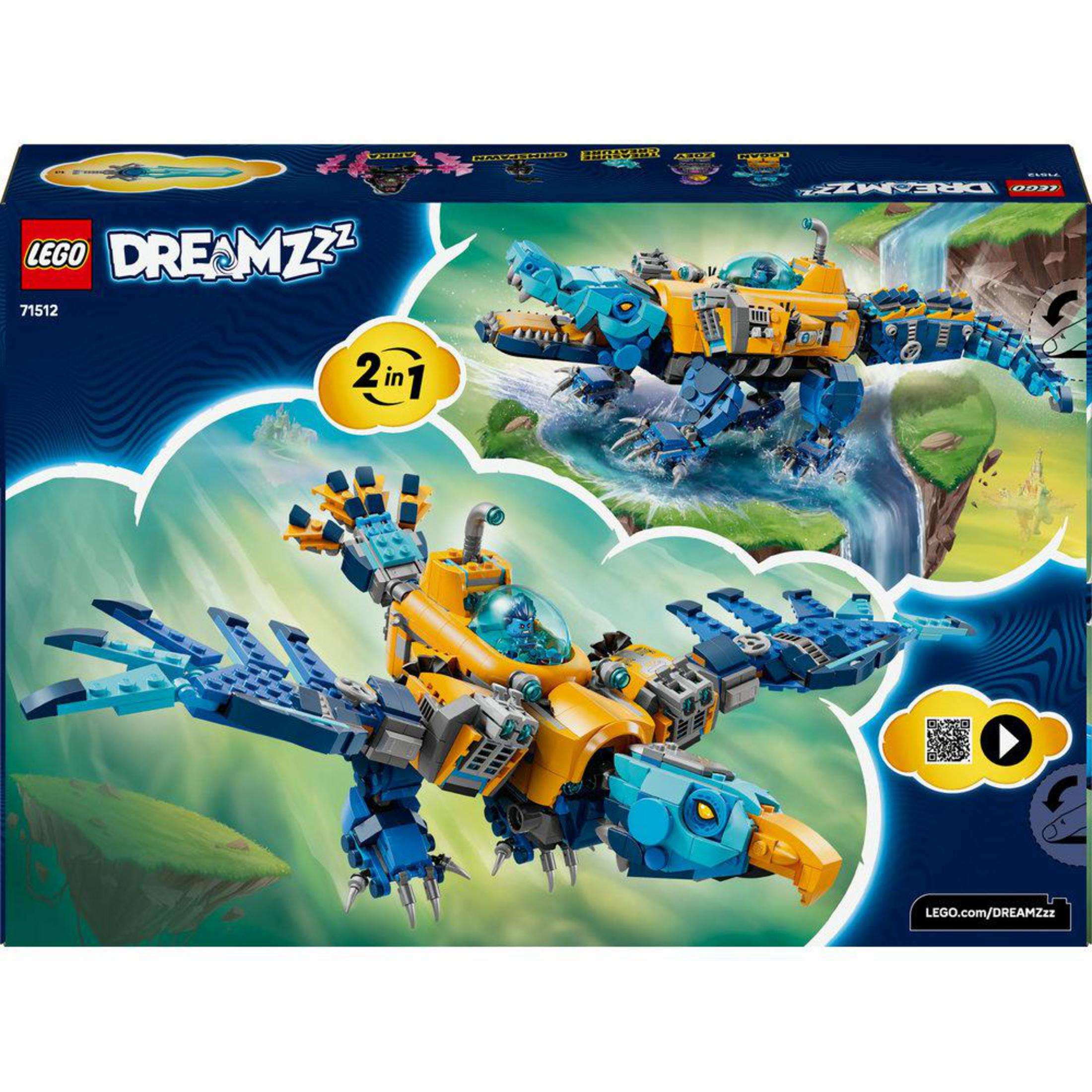 LEGO DREAMZzz Set 71512: Sarı ve mavi kuş ve ejderha robot.