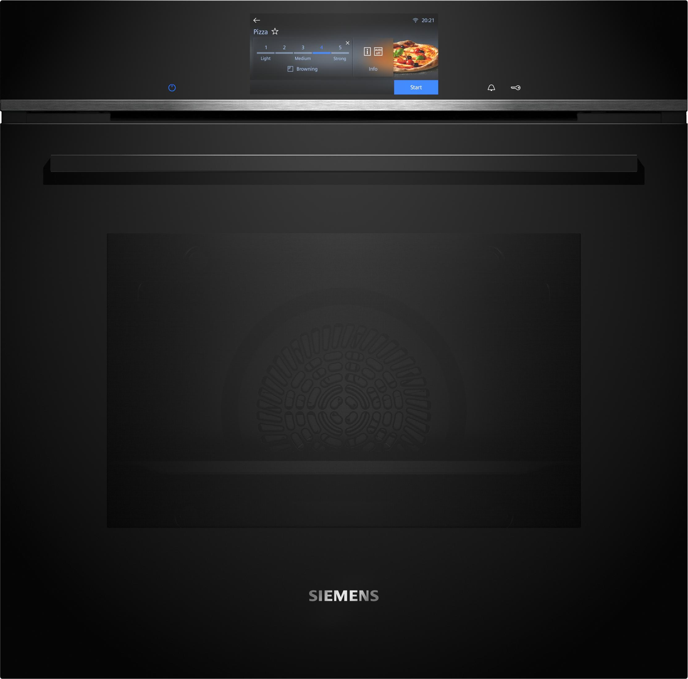 Forno Siemens con touchscreen, impostazione pizza, livello 4 di 5.