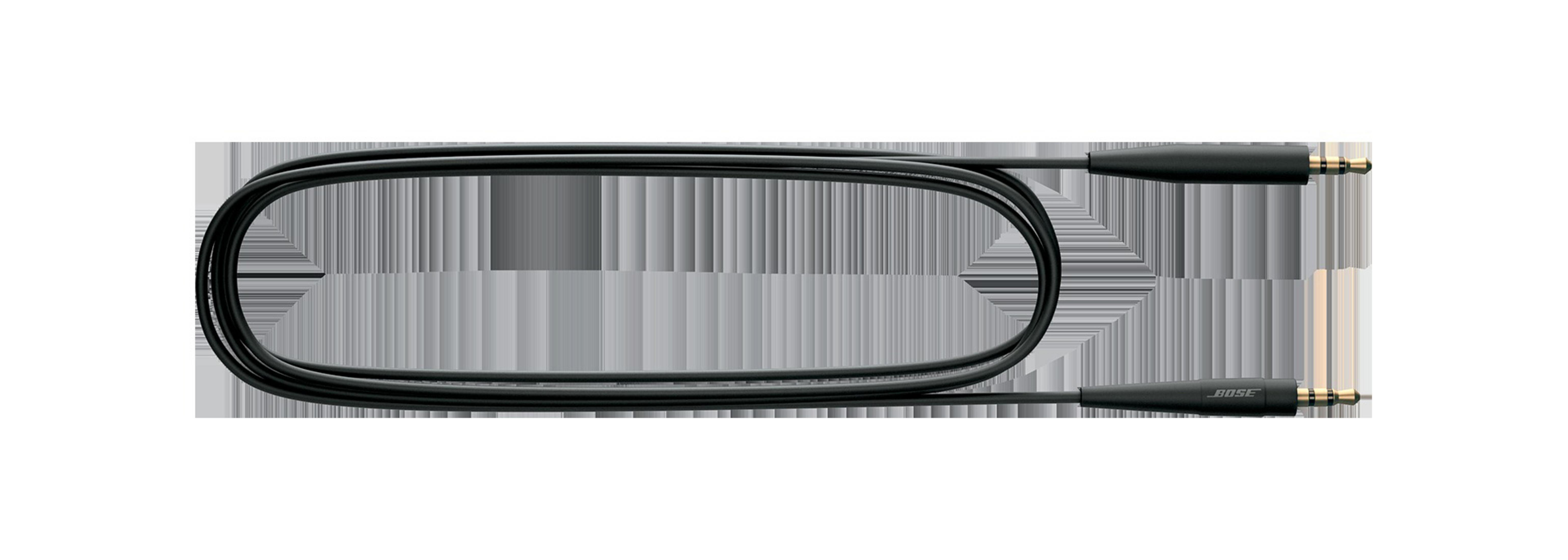 Schwarzes Audiokabel mit 3,5-mm-Anschlüssen und Bose-Logo.