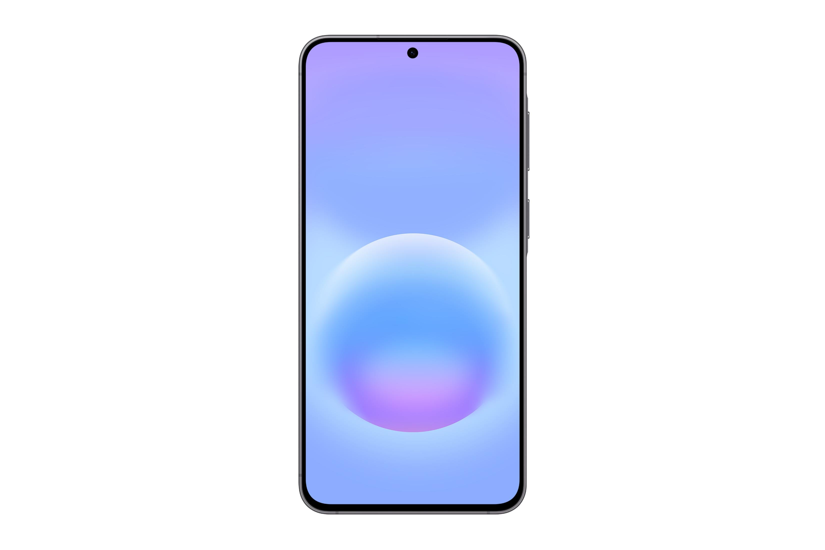 Un smartphone moderno que muestra un fondo degradado en su pantalla.
