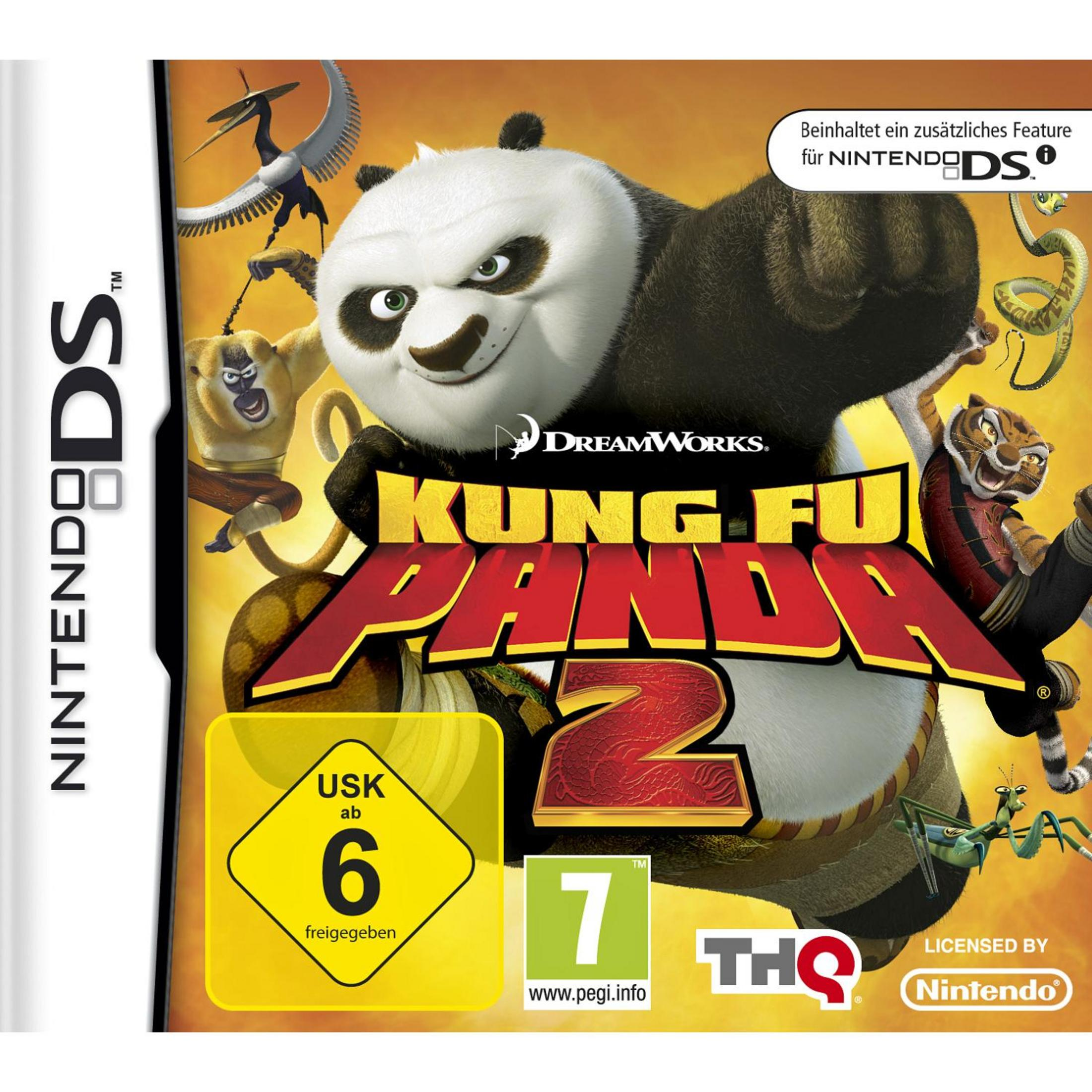 Kung Fu Panda 2 Nintendo DS Hülle mit Po, Tigress und anderen Charakteren.