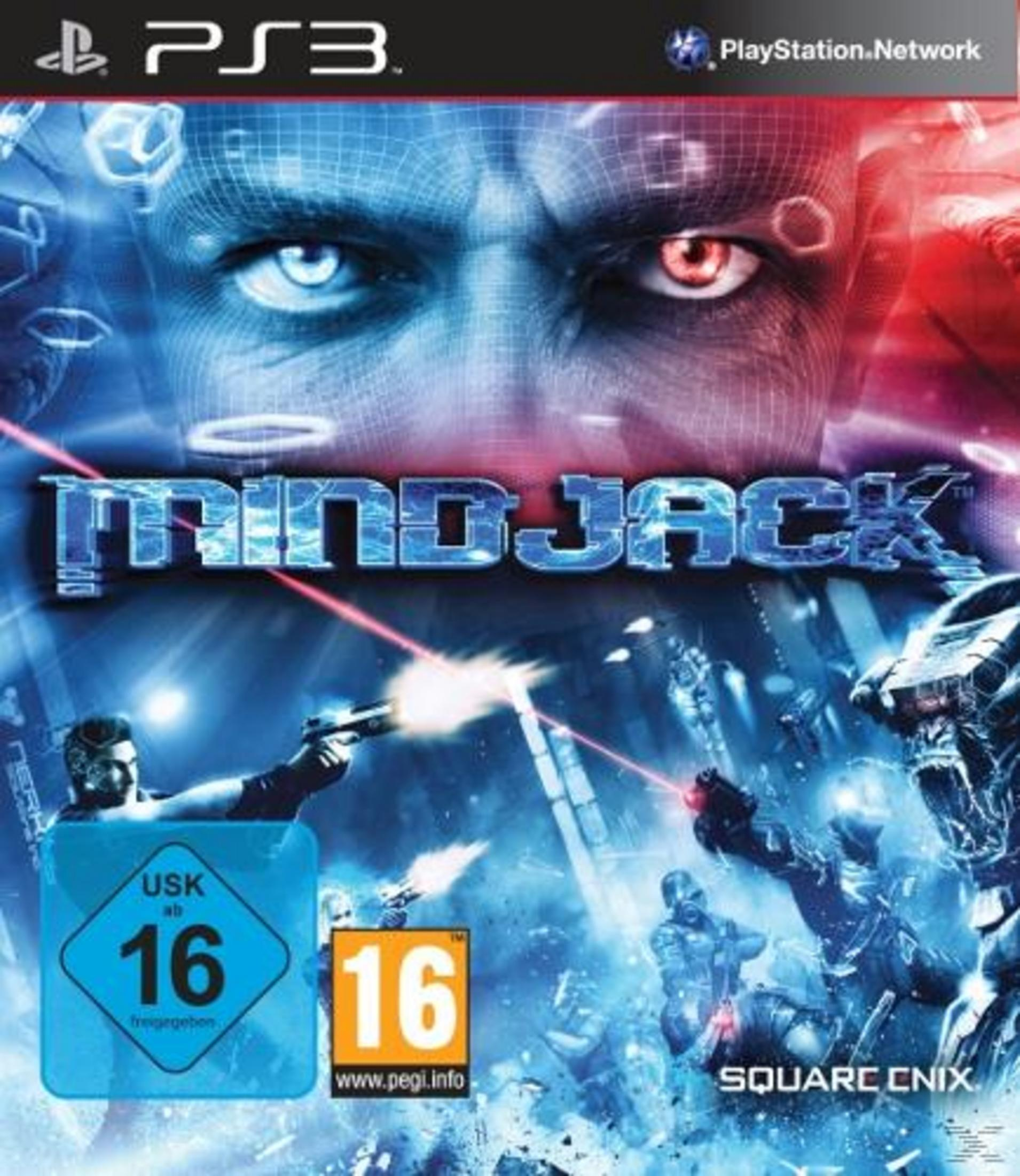 Cover von MindJack für PS3 mit kämpfenden Figuren und dem PS3-Logo.