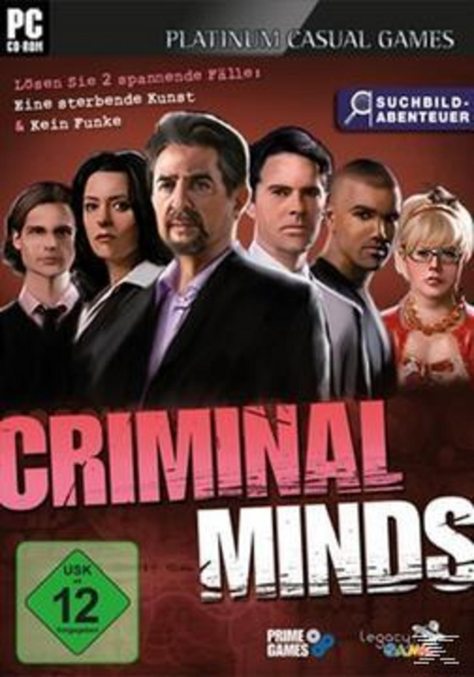 Das "Criminal Minds" PC-Spiel zeigt sechs Charaktere und das Spiel-Logo.