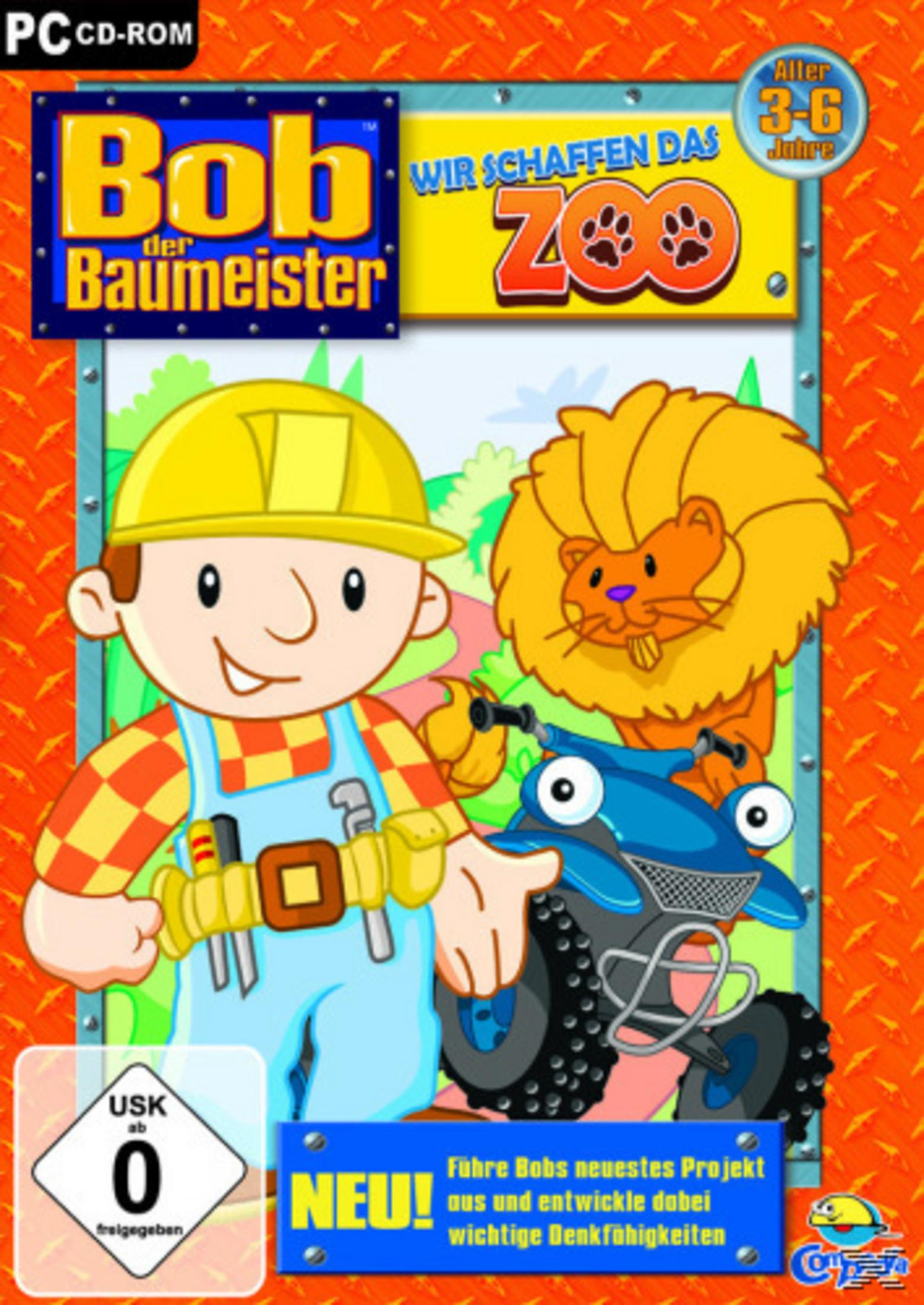 Bob der Baumeister mit Löwe auf Quad, PC CD-ROM Spiel, Alter 3-6.