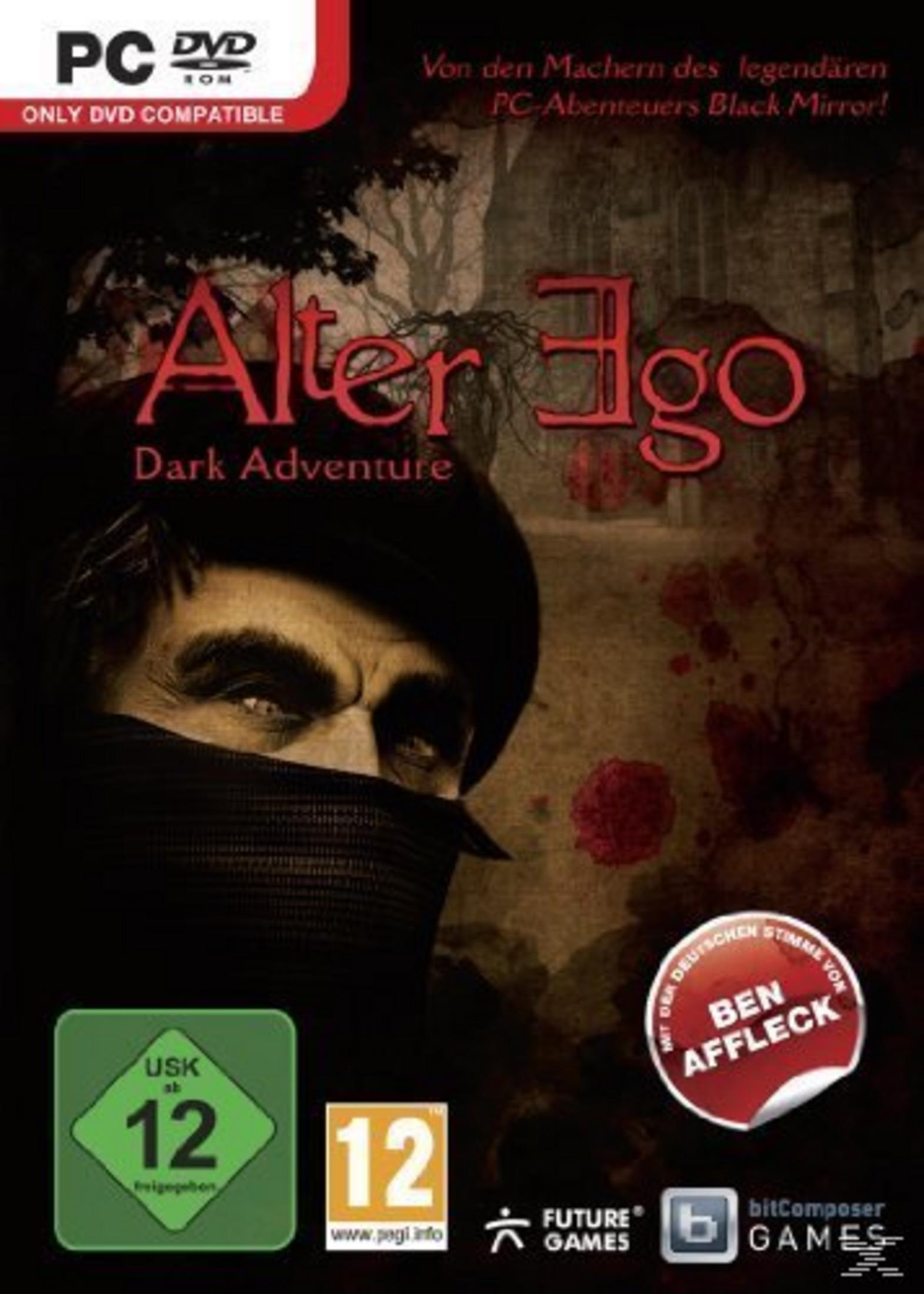 PC DVD ROM Spielcover mit düsterem Mann und roten Blutspritzern.