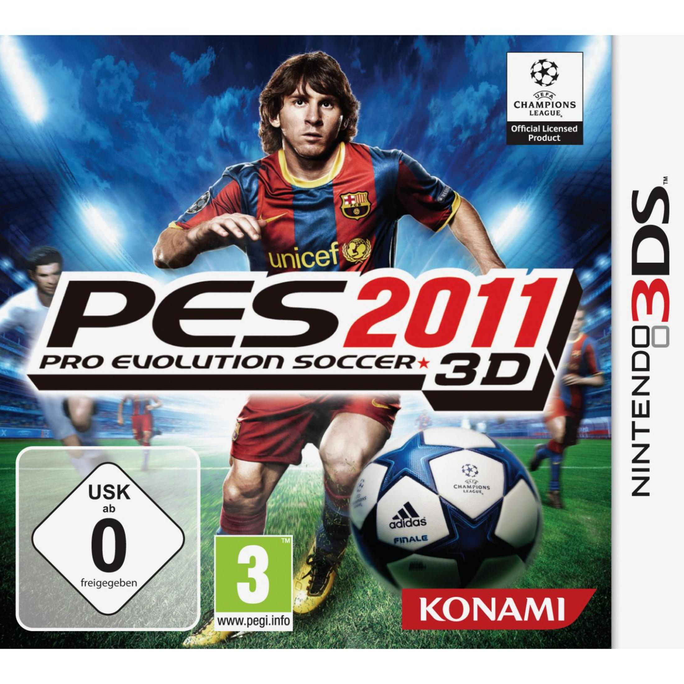 Lionel Messi nella maglia da calcio PES 2011 3D per Nintendo.
