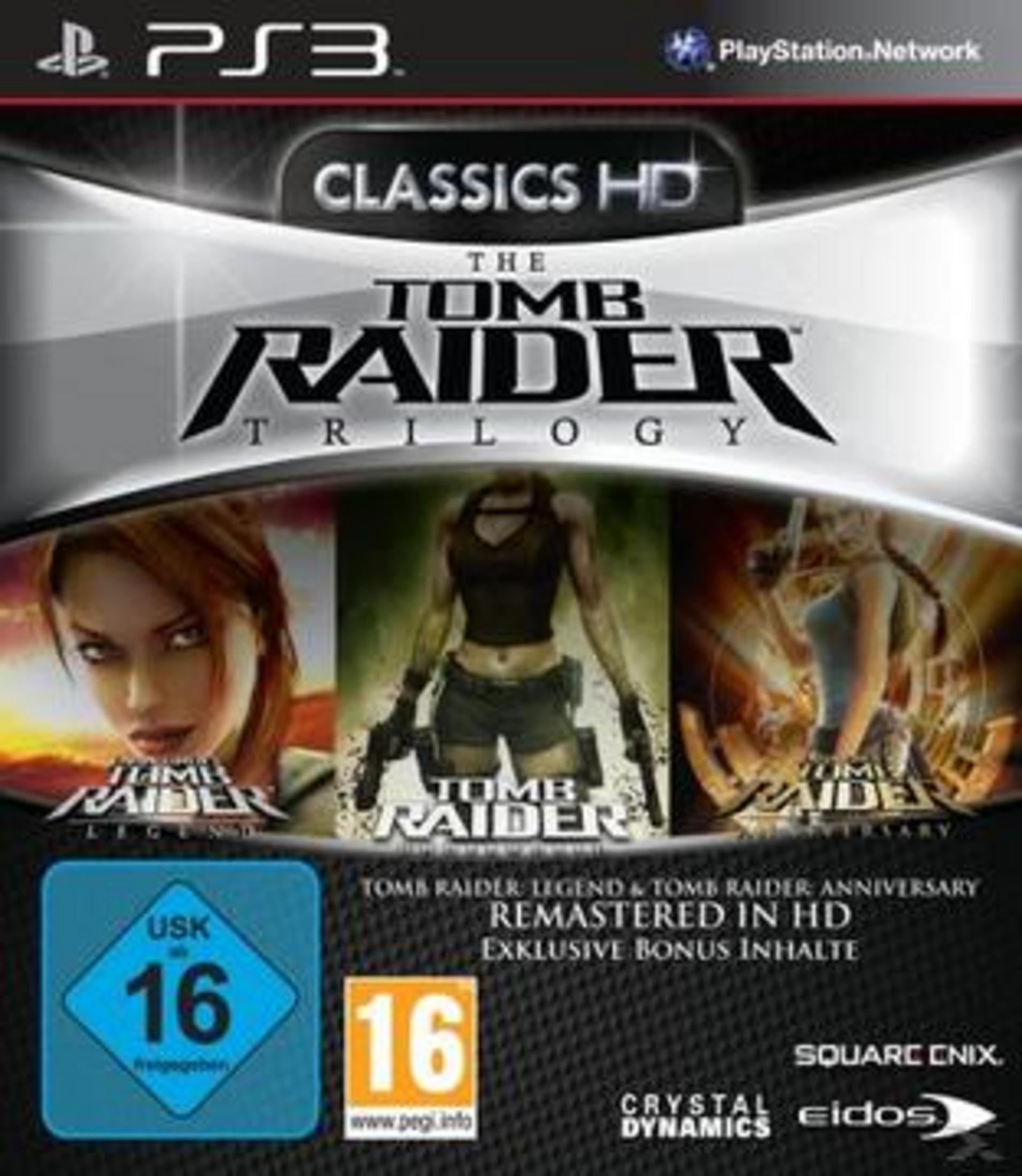 PS3 Spielhülle: Tomb Raider Trilogy Classics HD mit Lara Croft.