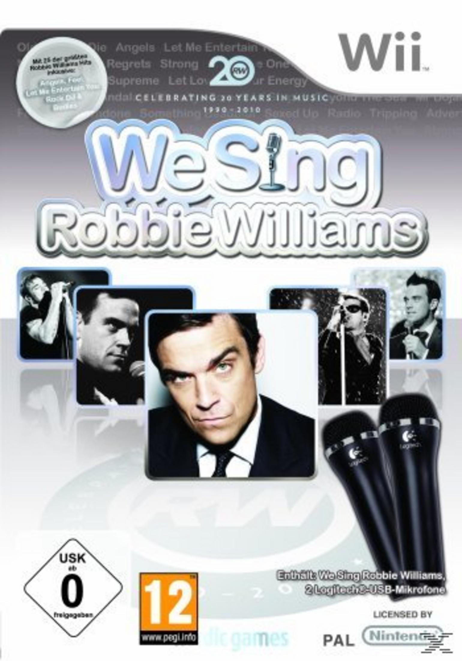 Wii-Spiel "We Sing Robbie Williams" mit Mikrofonen und Altersfreigabe 0.