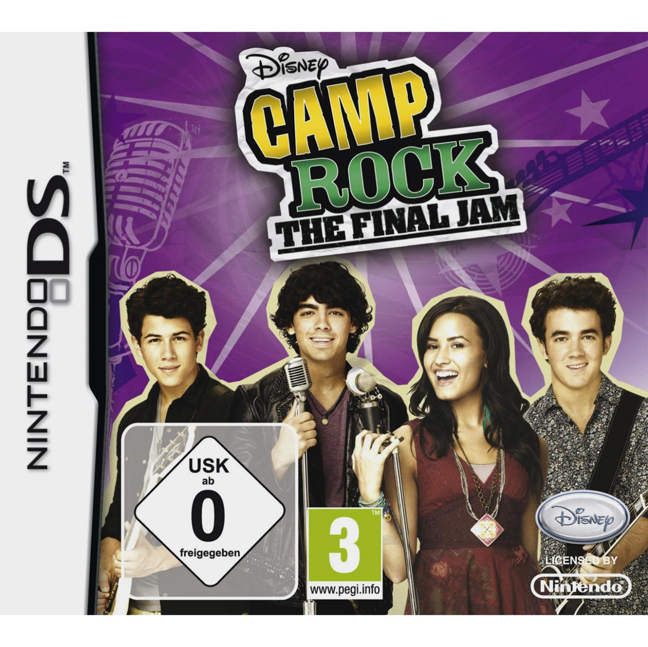 Nintendo DS Spielcover 'Camp Rock: The Final Jam' mit den Jonas Brothers und Demi Lovato.