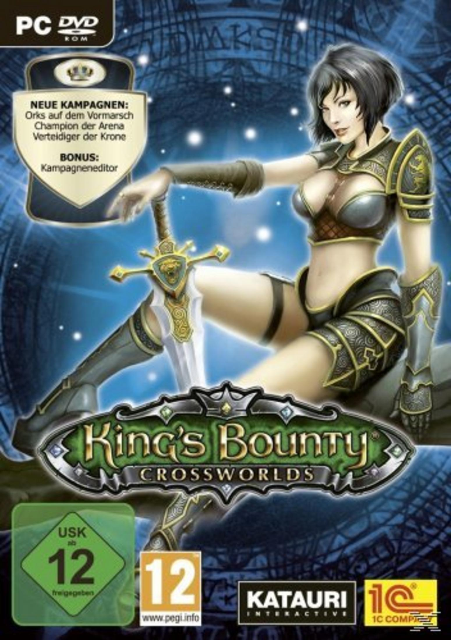 Game cover: Kriegerin mit Schwert, Titel King's Bounty: Crossworlds, USK 12.
