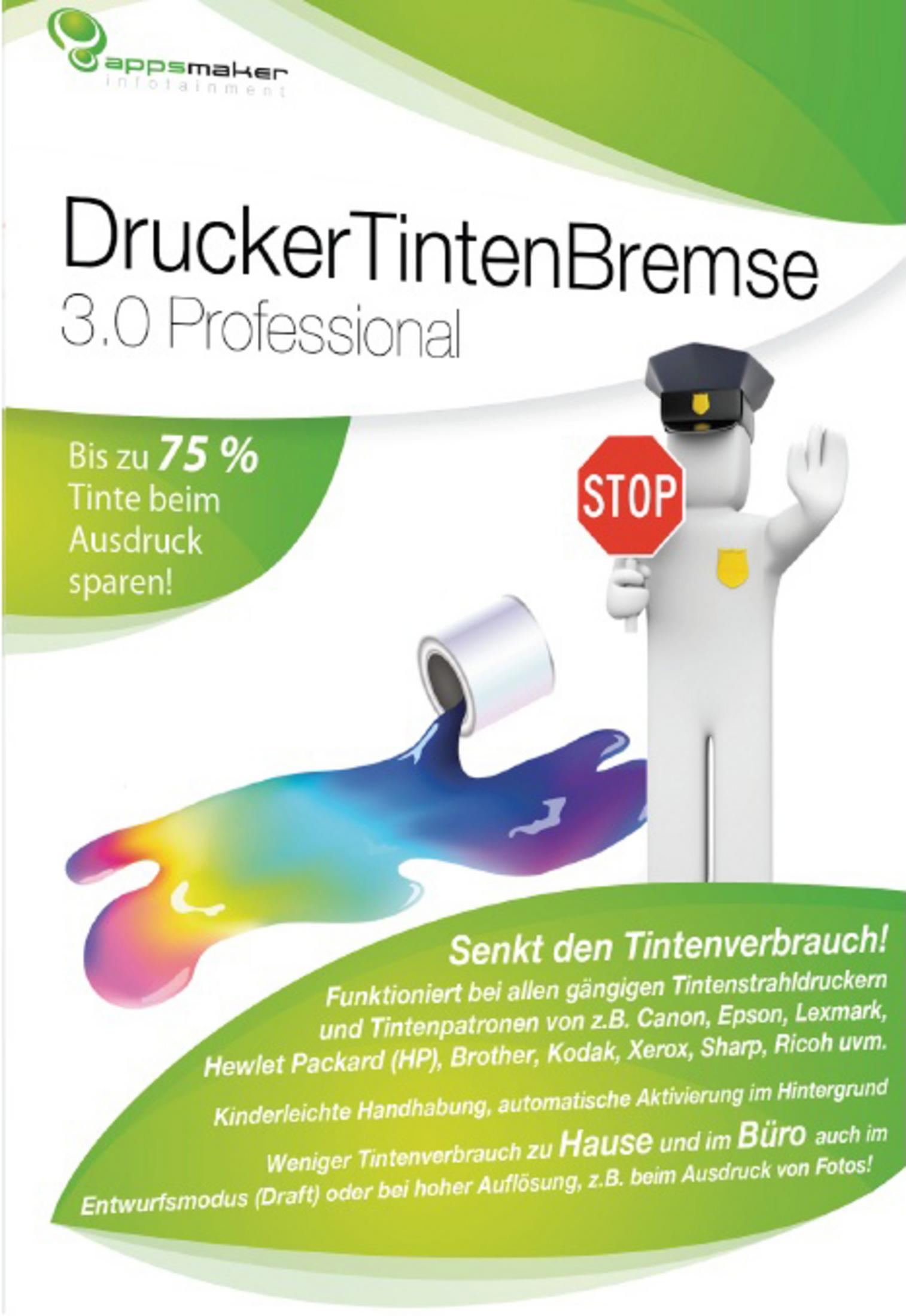 3D-Figur in Polizeiuniform mit Stoppschild neben tropfender Farbe.