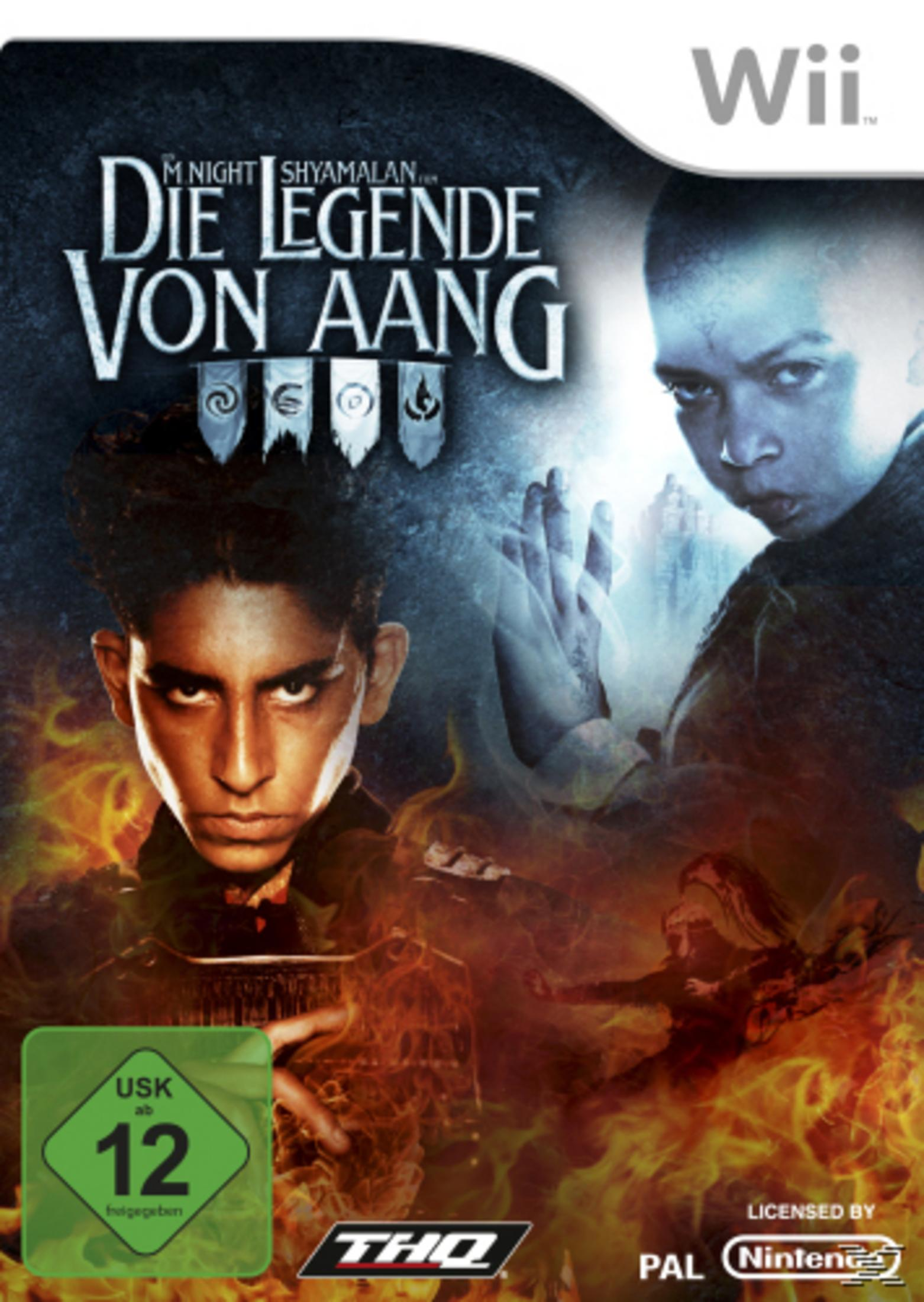 Das Cover des Spiels Die Legende von Aang für Wii mit Aang und Zuko.