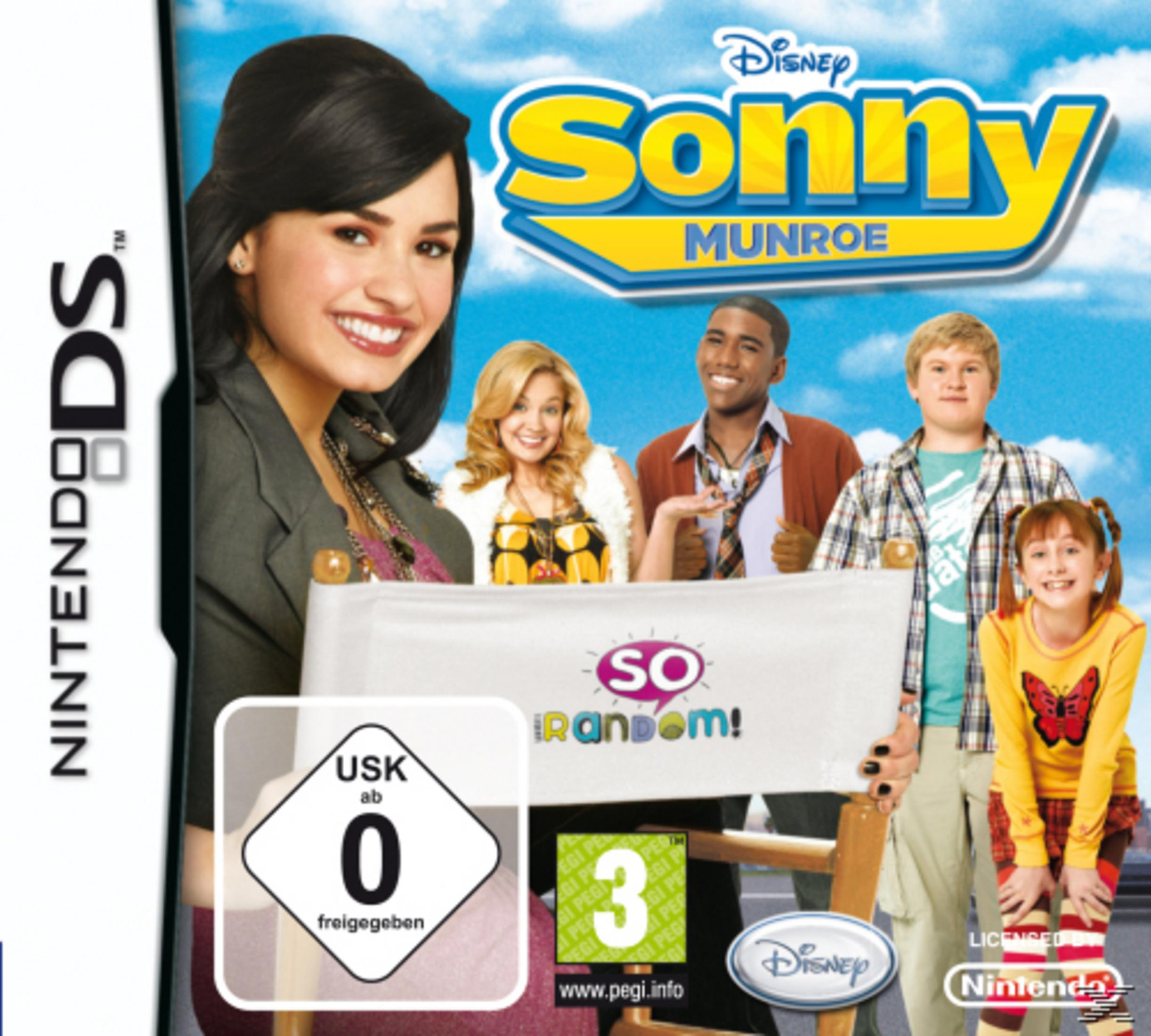 Das Cover zeigt die Darsteller von Sonny Munroe, Nintendo DS Logo.