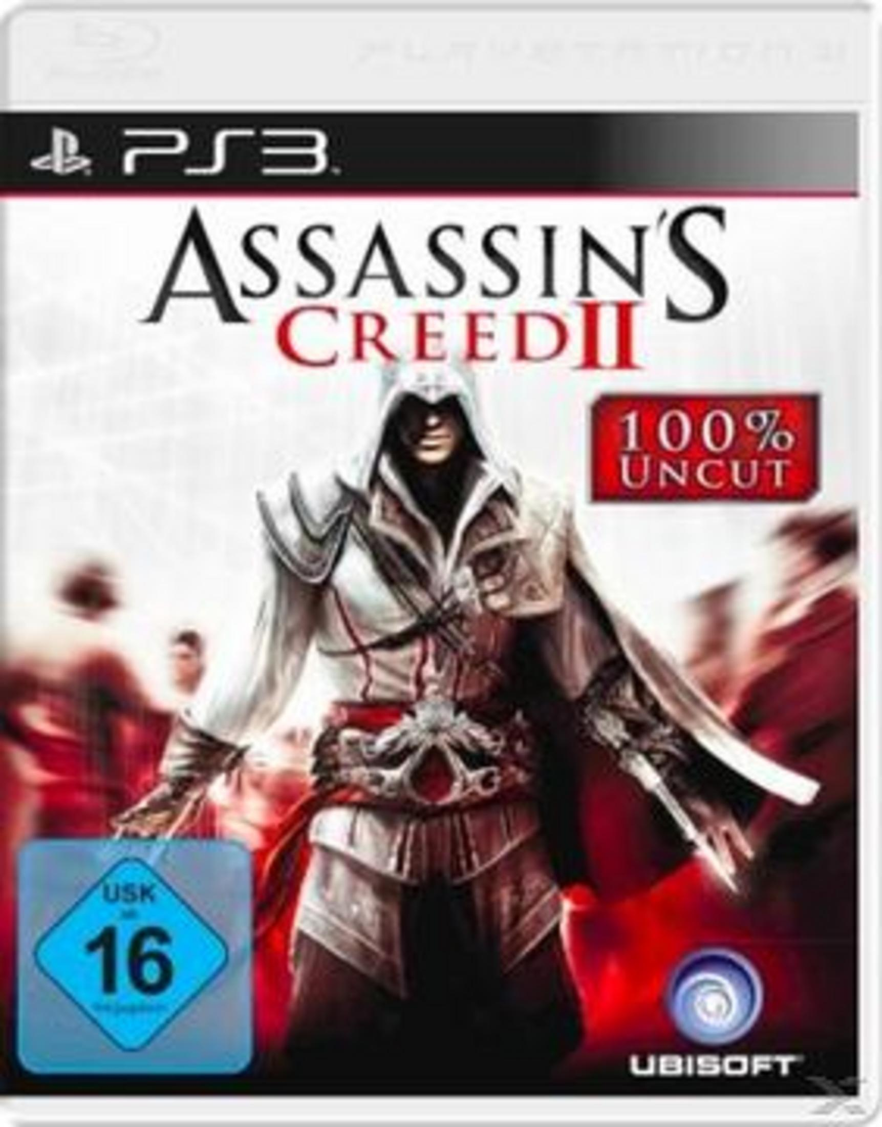 Assassin's Creed II PS3 Cover: Ezio in weißen Roben, 100% uncut, USK 16.
