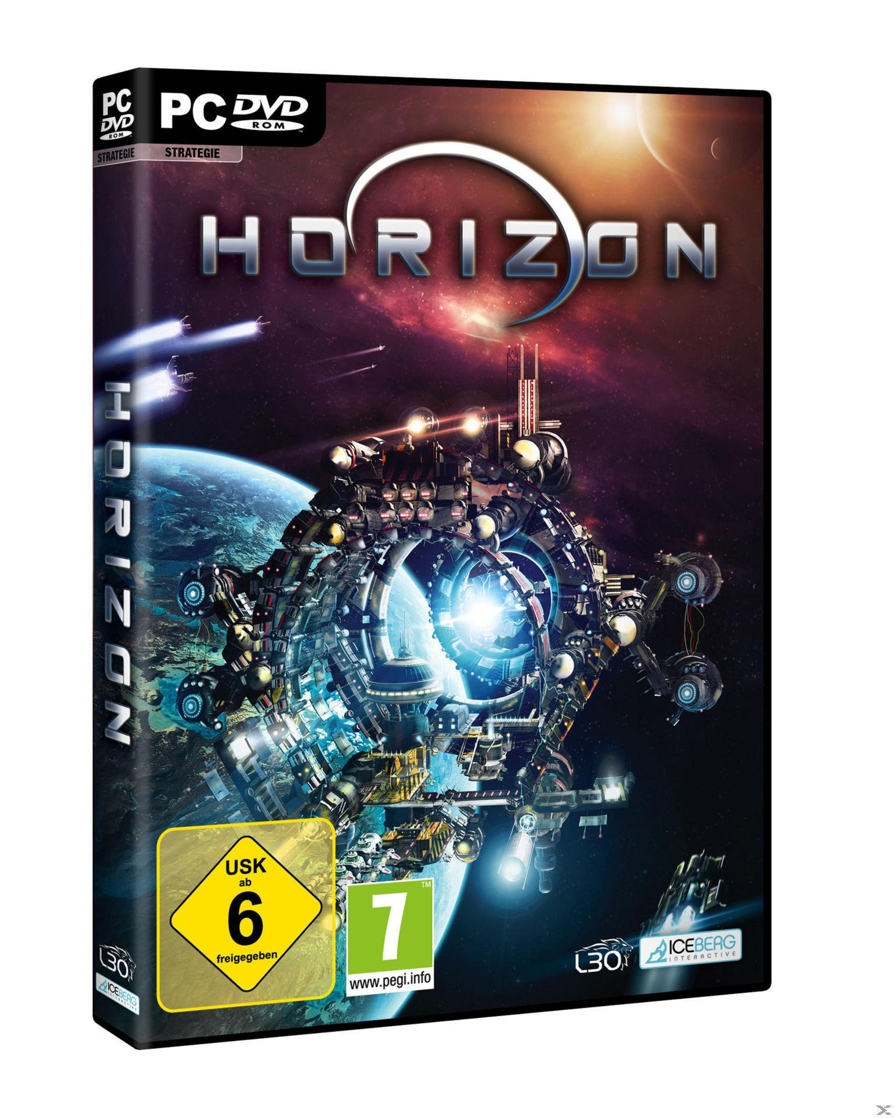 PC DVD ROM Spiel "Horizon" mit Raumschiff und Planet im Weltall.