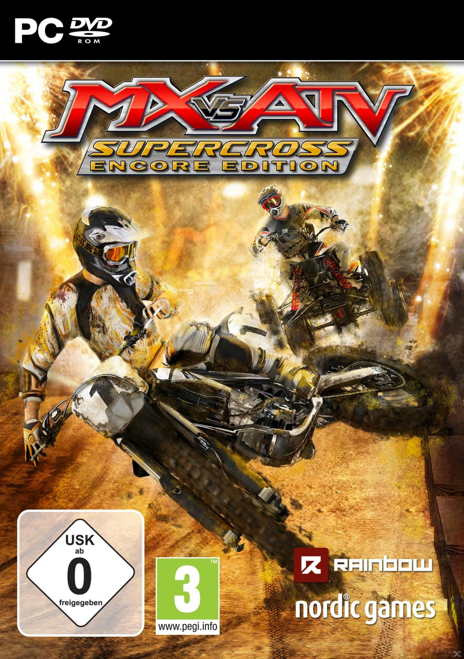 Motocross-Spielcover mit zwei Fahrern, einer auf einem Motorrad, der andere auf einem Quad.