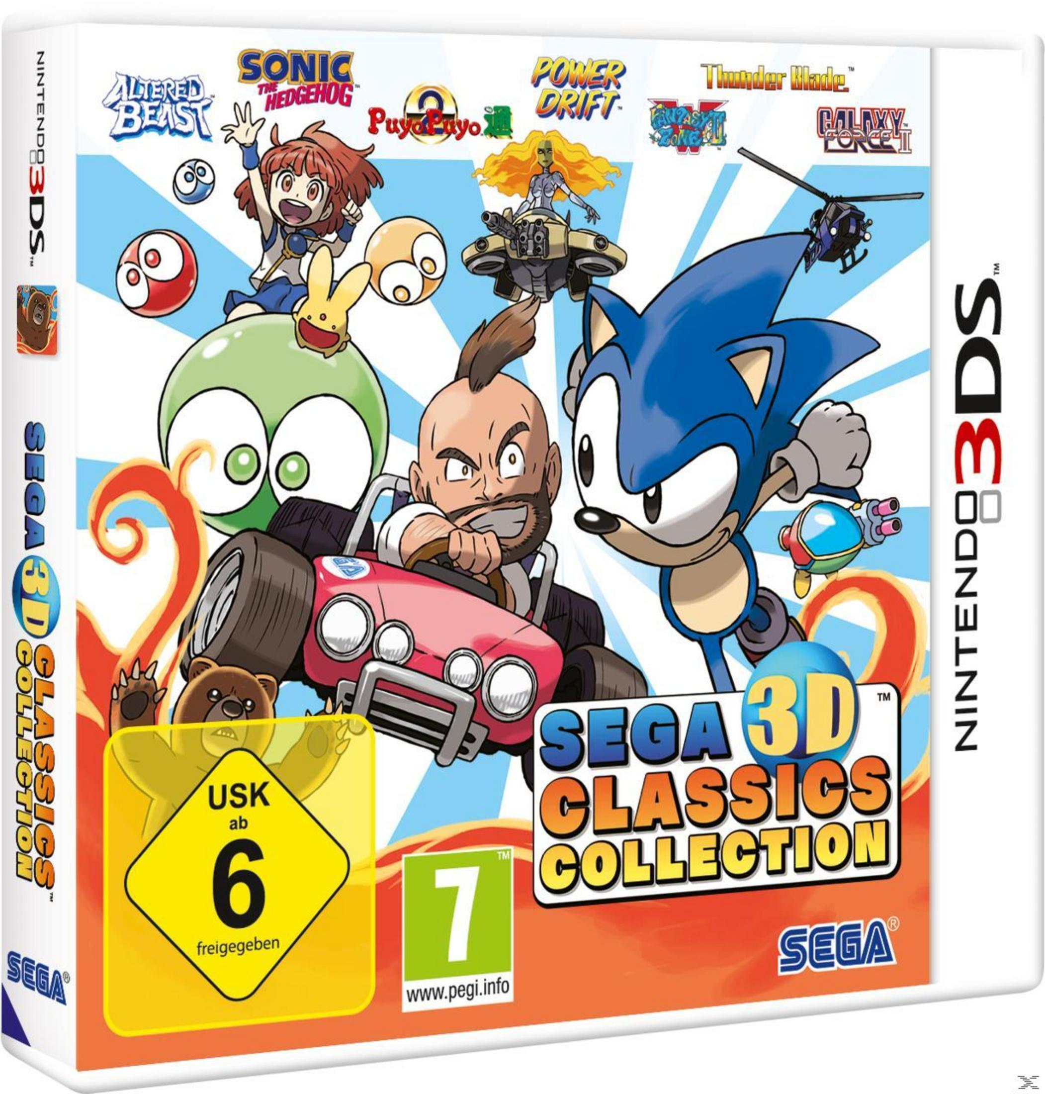 Cover der Sega 3D Classics Collection für Nintendo 3DS mit Sonic und Charakteren.