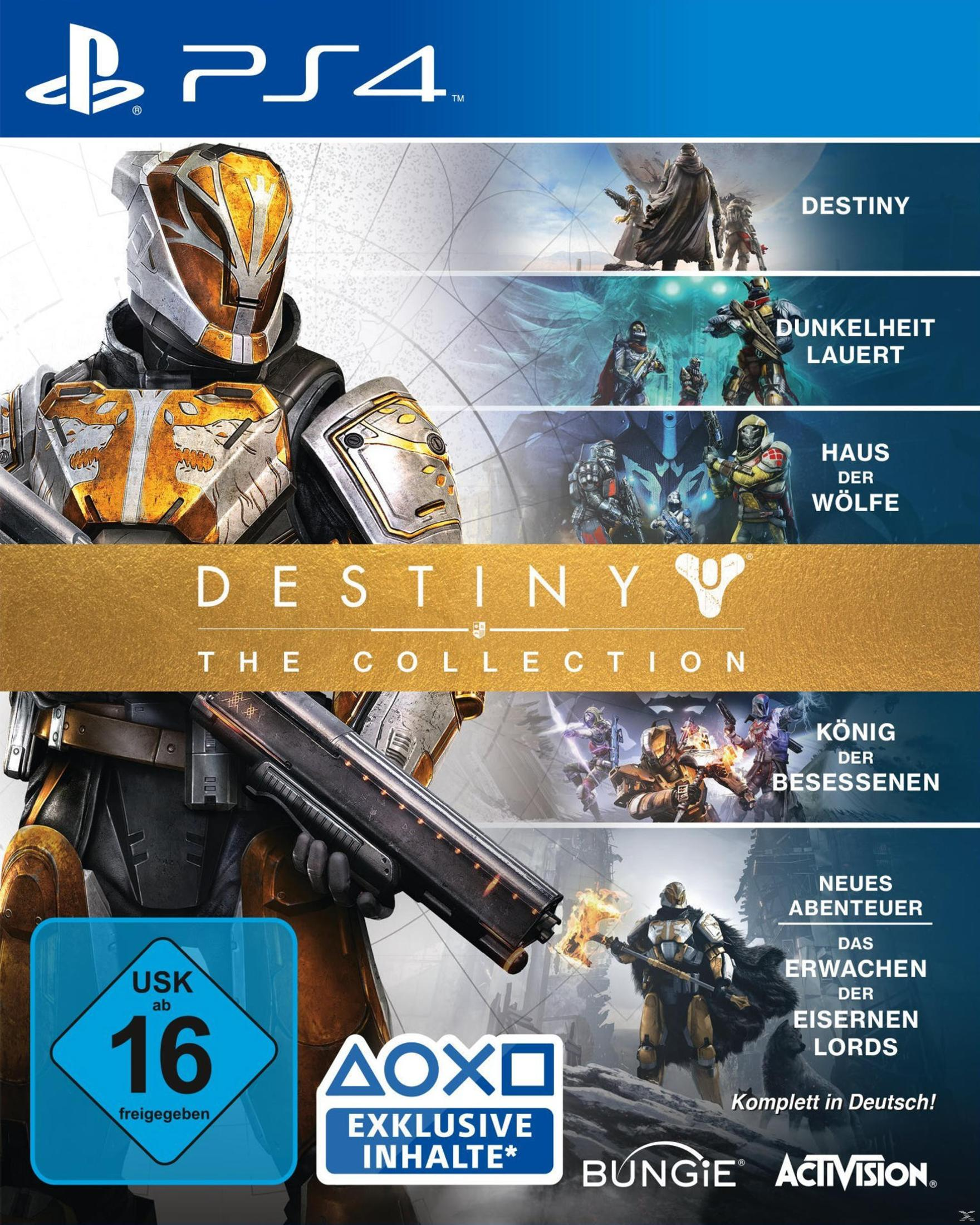 PS4-Hülle für Destiny: The Collection mit Rüstungsträgern und Spielszenen.