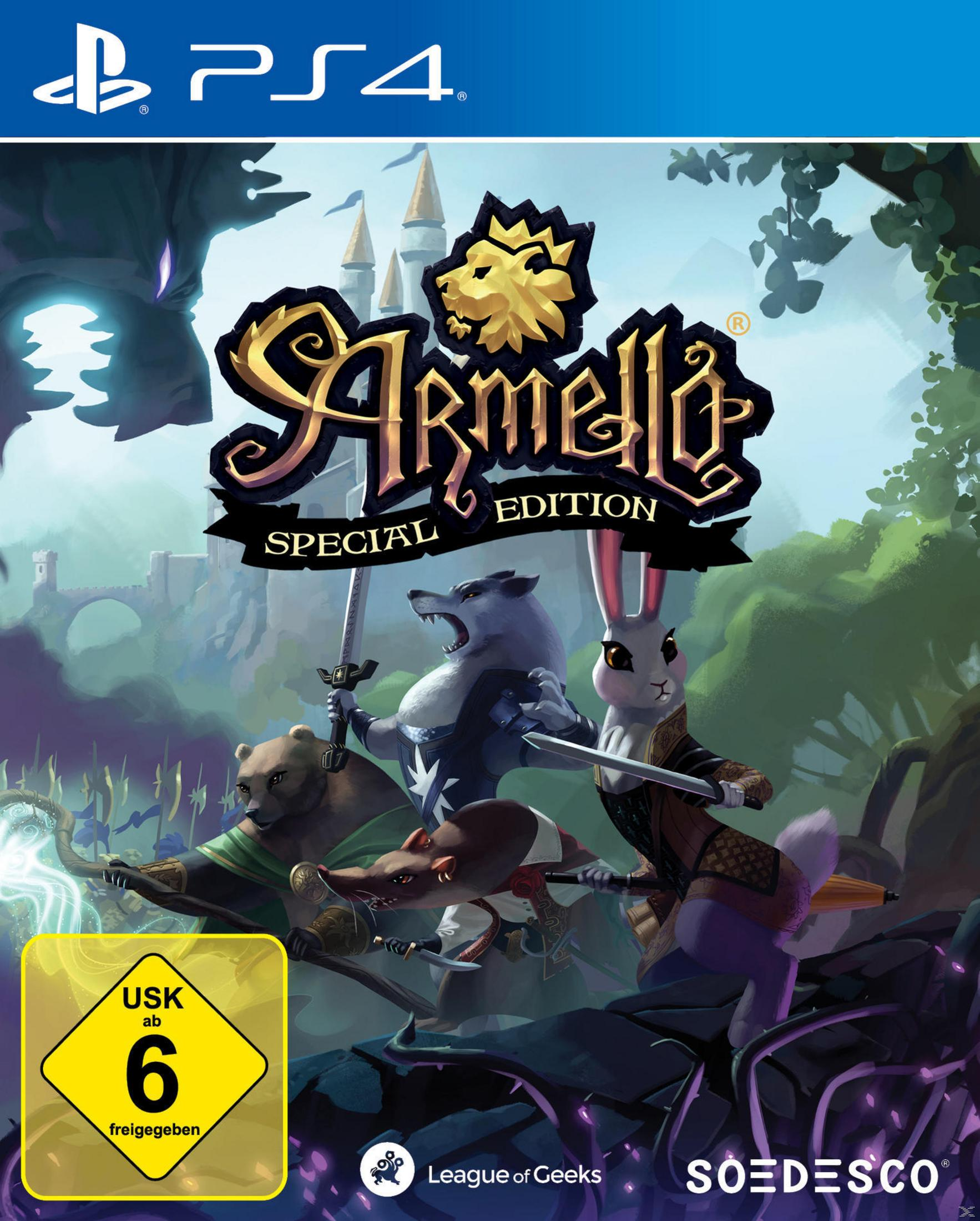 Copertina Armello Special Edition PS4: Orso, Lupo, Coniglio, Topo. USK 6.