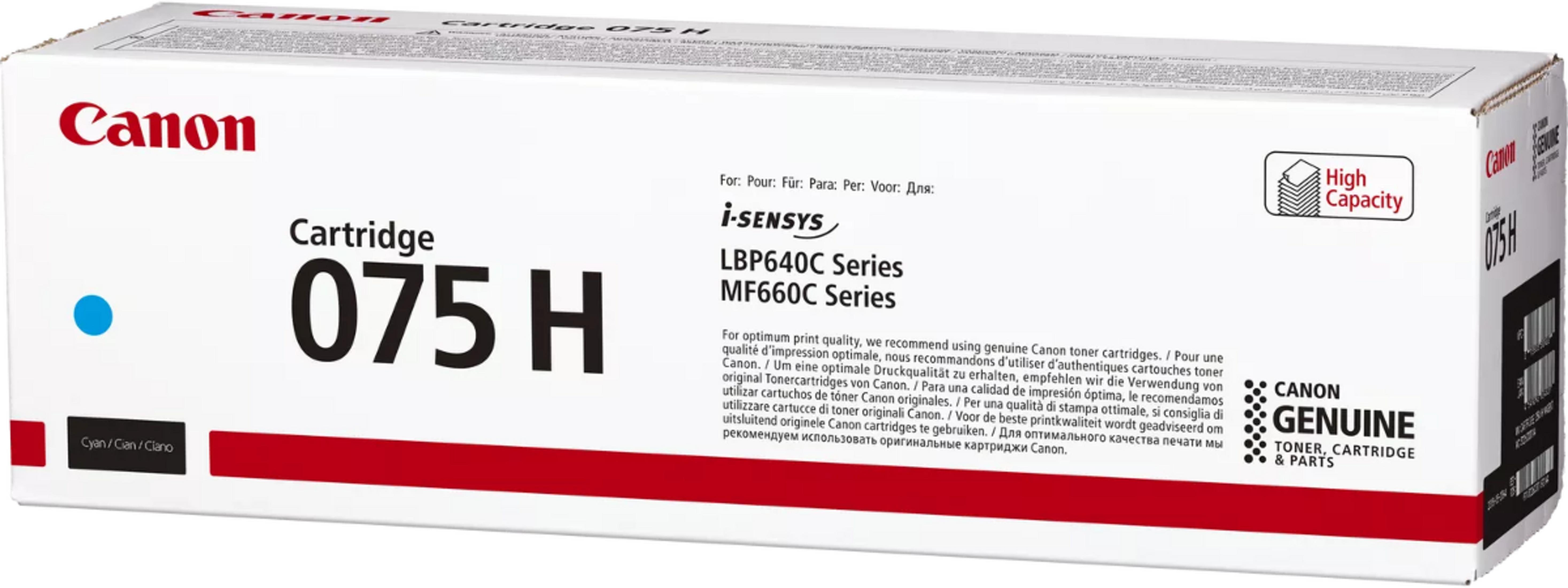 Cartuccia toner Canon 075 H per i-SENSYS LBP640C/MF660C Series, ciano.