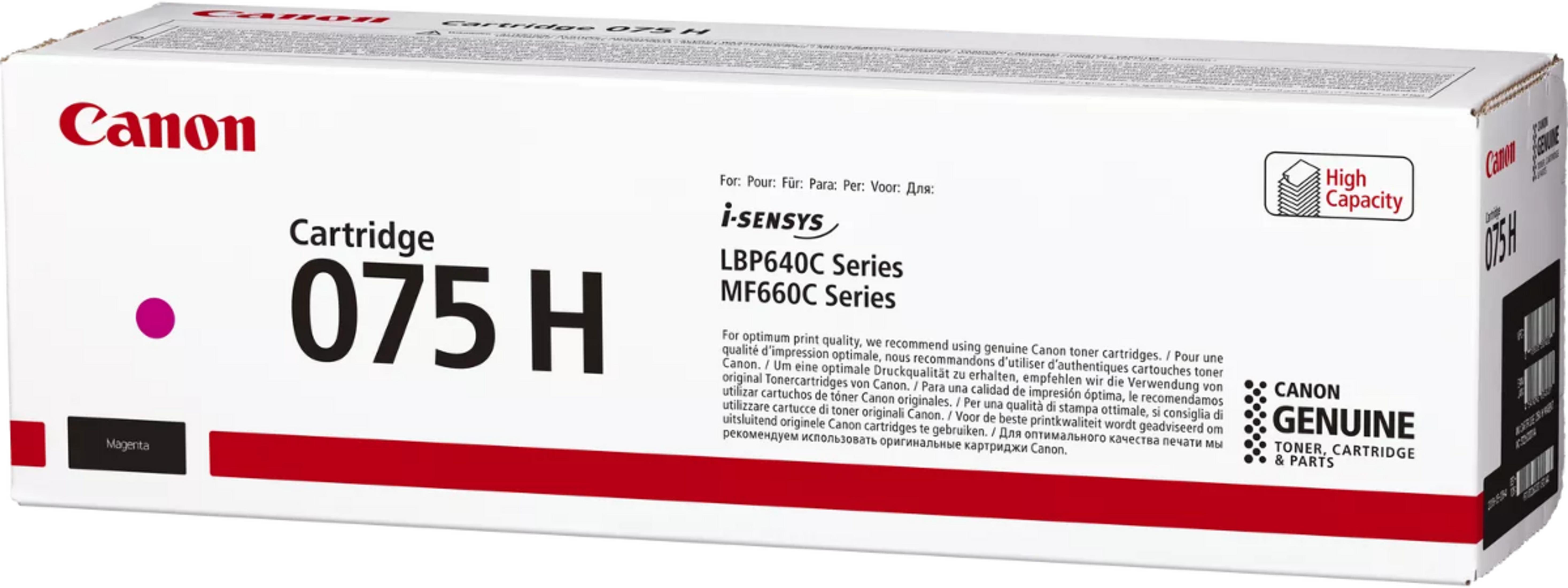 Scatola toner magenta Canon 075H per serie LBP640C/MF660C.