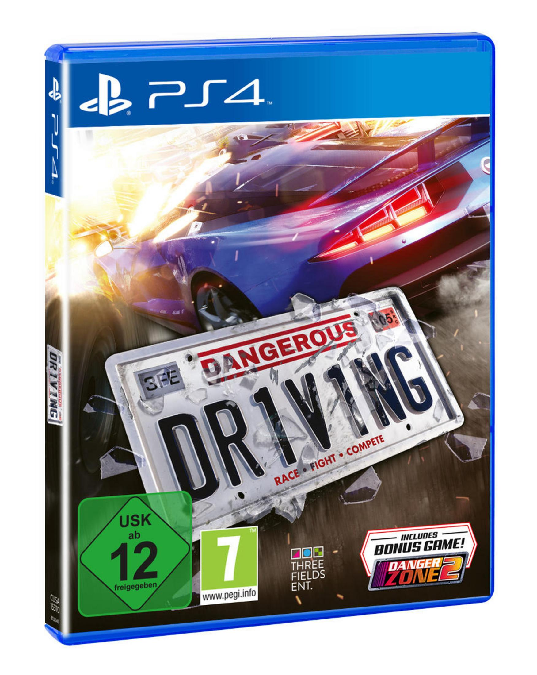 PS4 Spielverpackung mit Autorennen-Motiv und USK-Siegel.