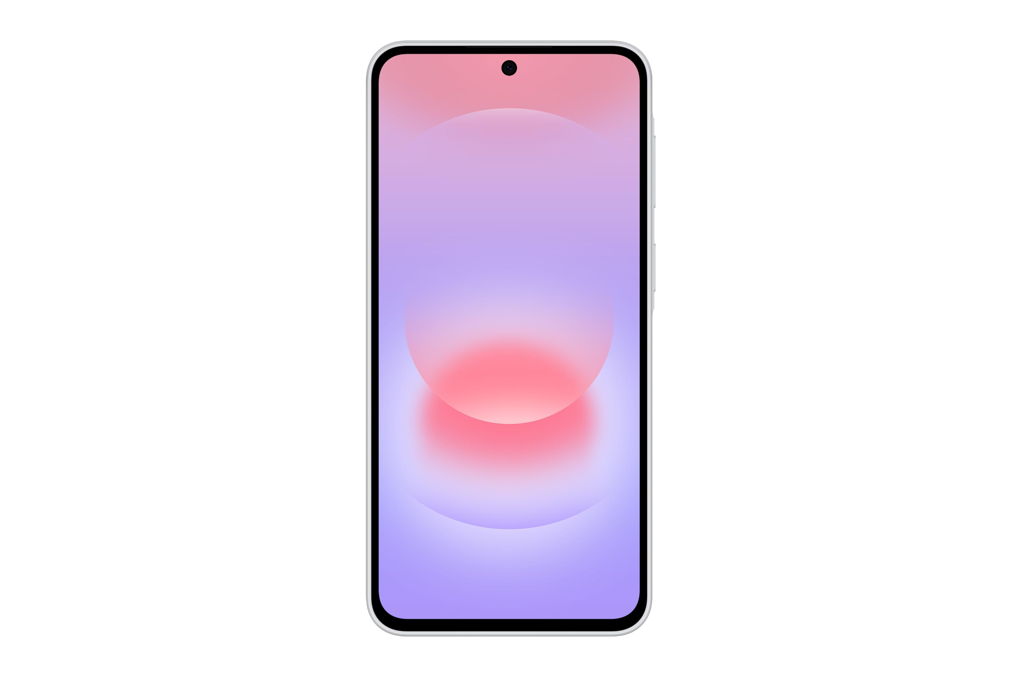 Ein modernes Smartphone mit einem zirkulären, farbverlaufenen Hintergrund. Das Display ist aus.