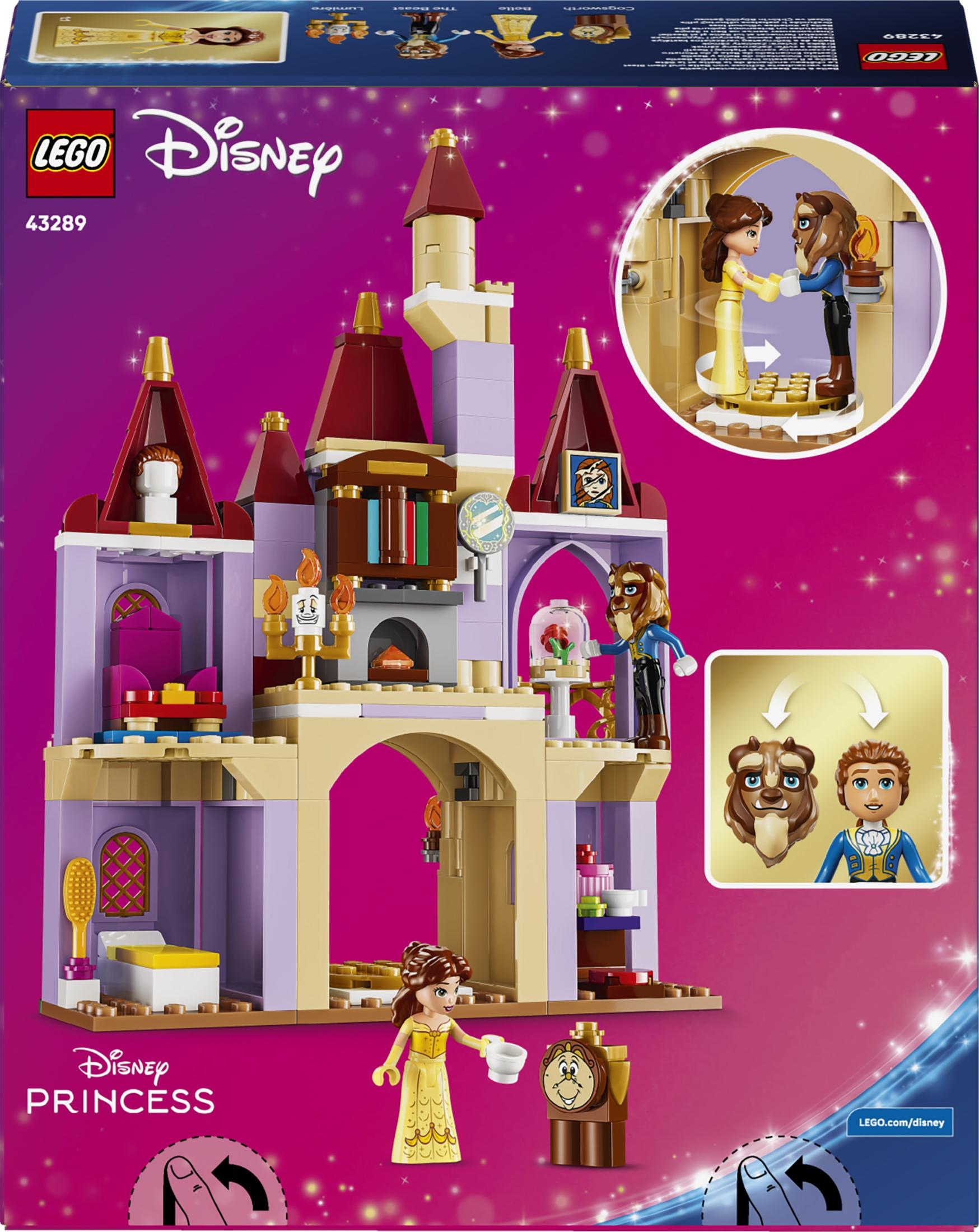 Set de castillo Lego Disney Princess con Bella, Bestia, Lumière y Cogsworth.
