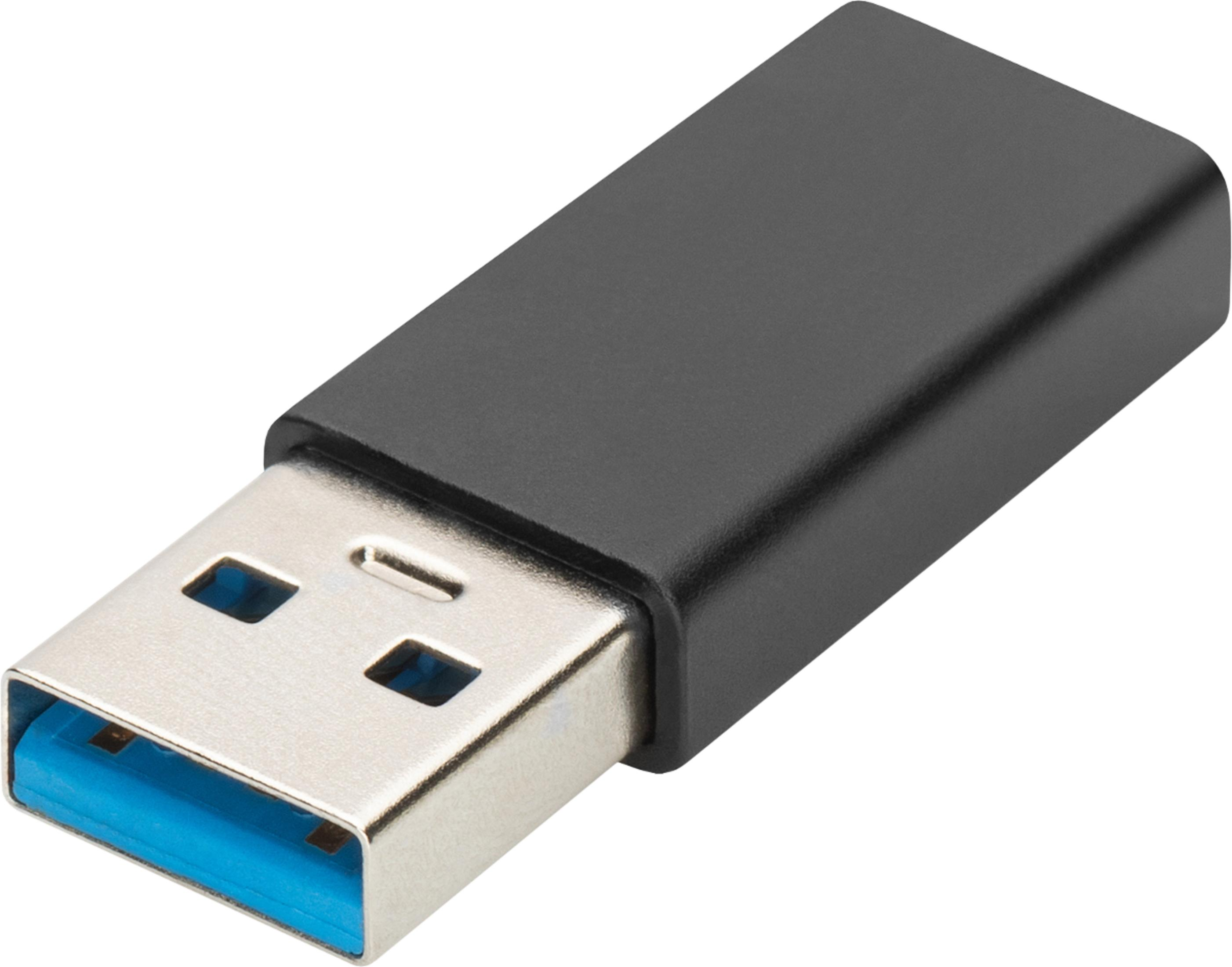 Mavi iç ve gümüş konektörlü siyah USB bellek.