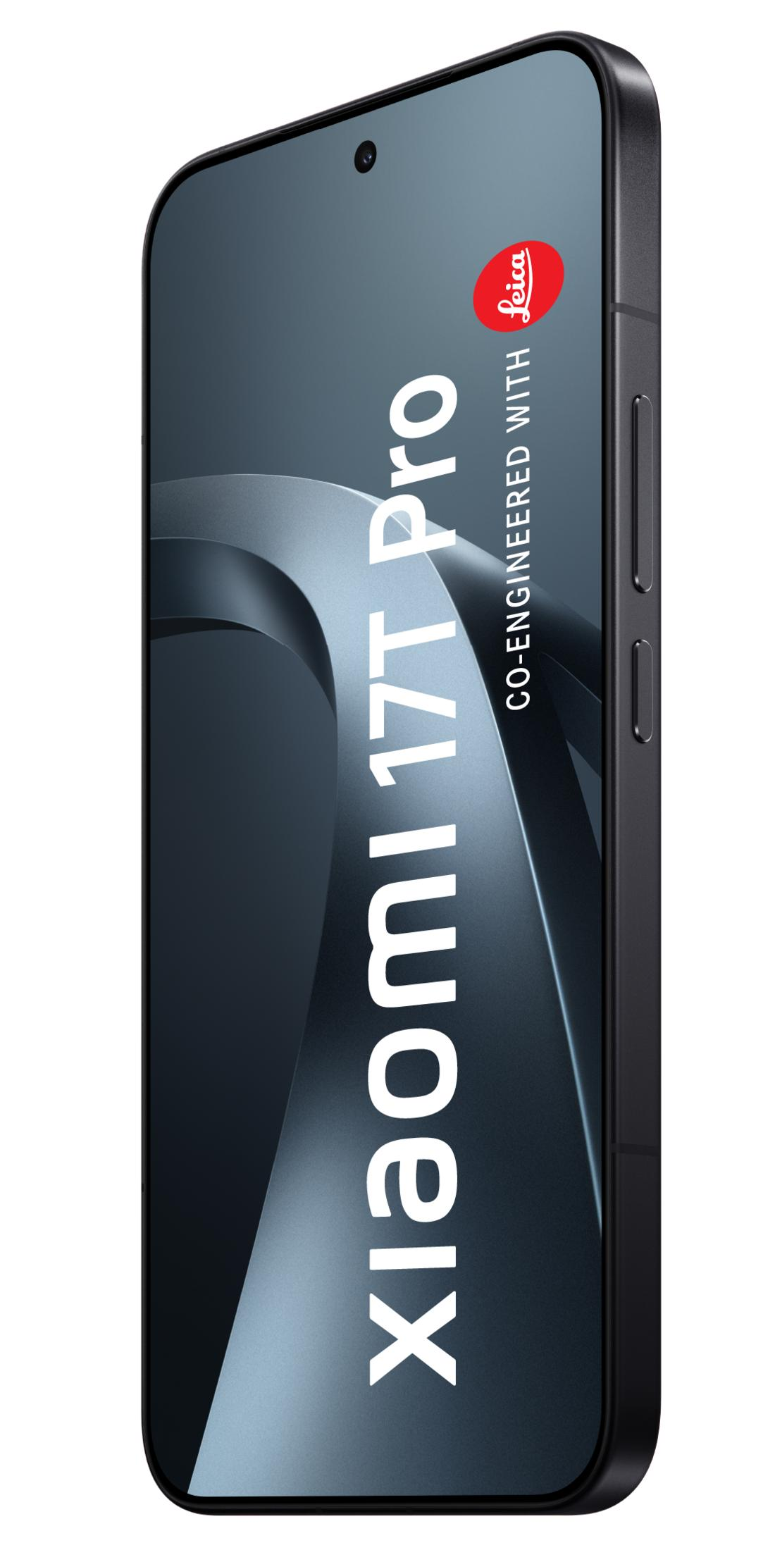 Schwarzes Smartphone mit Leica-Logo und Schriftzug. "Xiaomi 17T Pro".