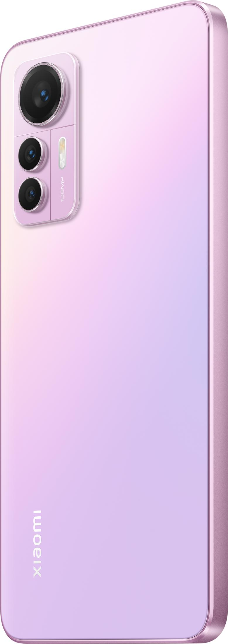 Lila Xiaomi Smartphone mit 108MP Kamera-Modul und reflektierender Rückseite.