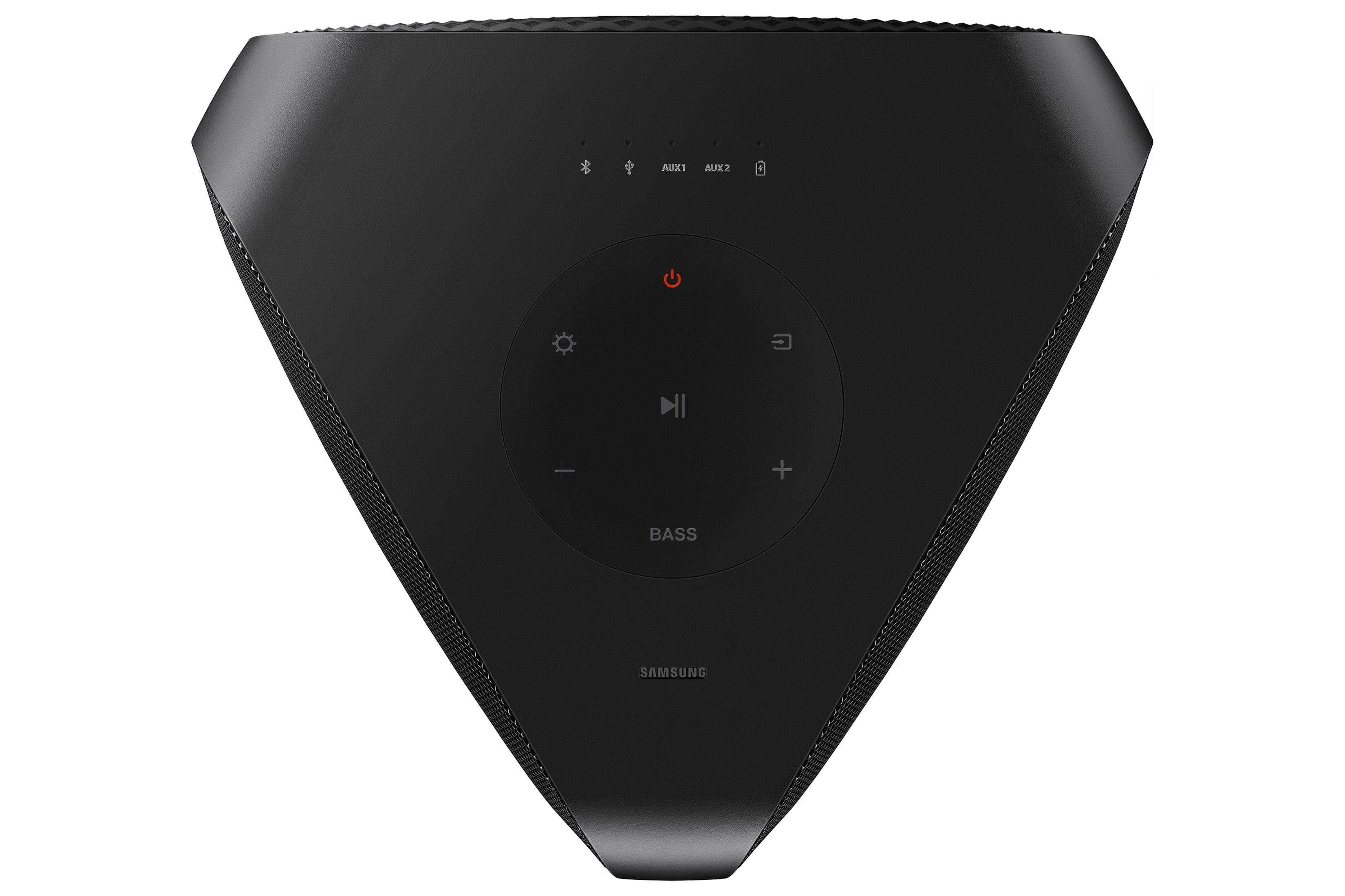 Altoparlante nero con controlli touch e logo SAMSUNG.