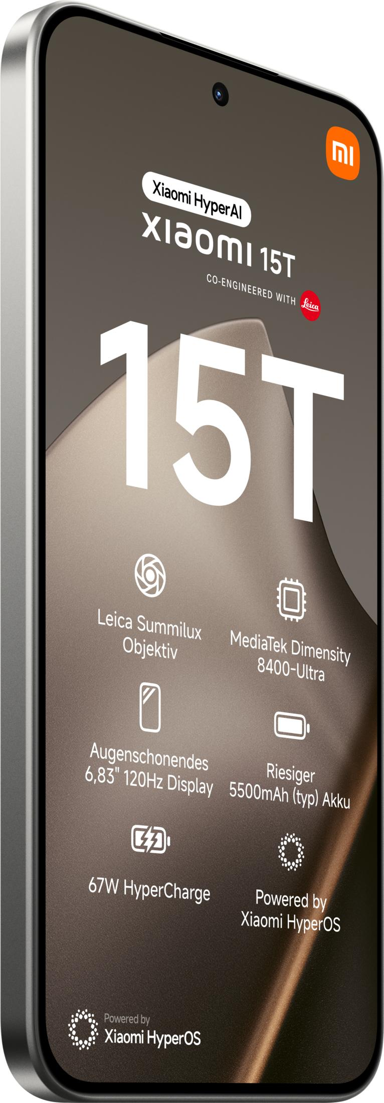 Xiaomi 15T avec Leica Summilux, écran 120Hz, batterie 5500mAh, HyperCharge 67W.