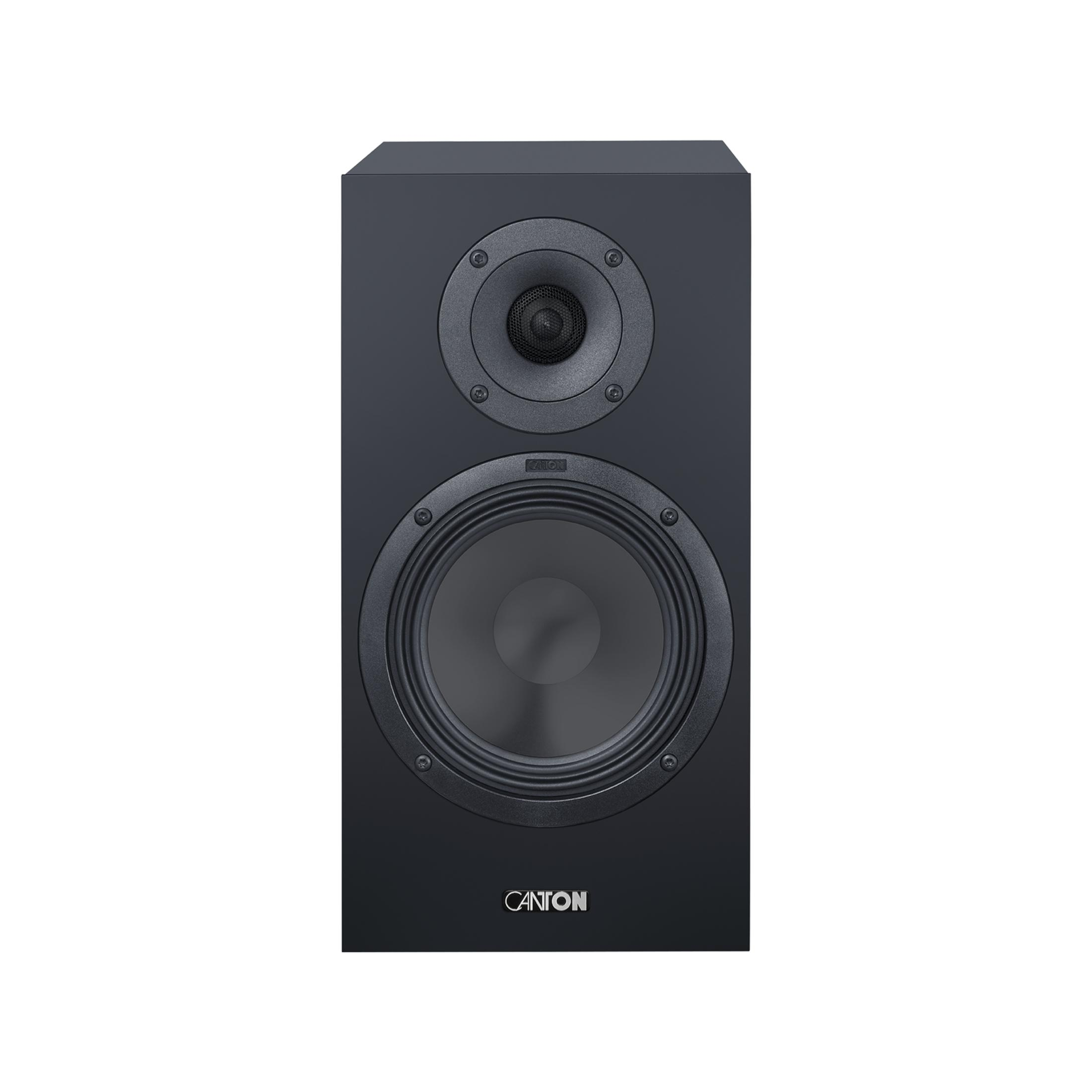 Altoparlante nero con tweeter sopra woofer, logo Canton in basso.