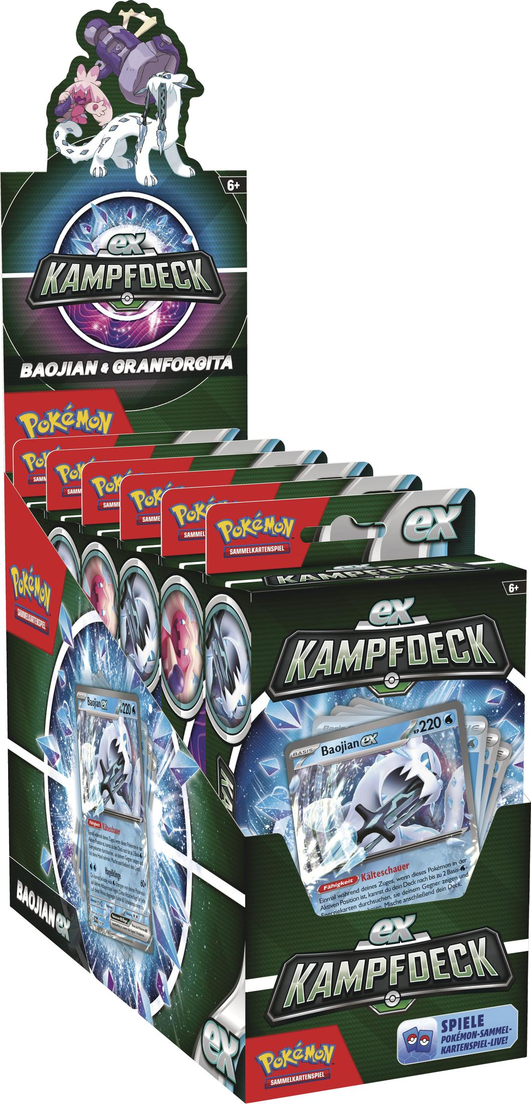 Un deck de combat Pokémon JCC mettant en vedette Baojian et Granforgita.