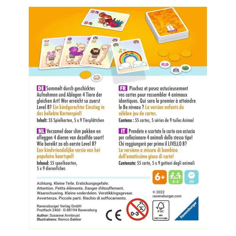 Game box with cards and animal tiles. Age 6+.