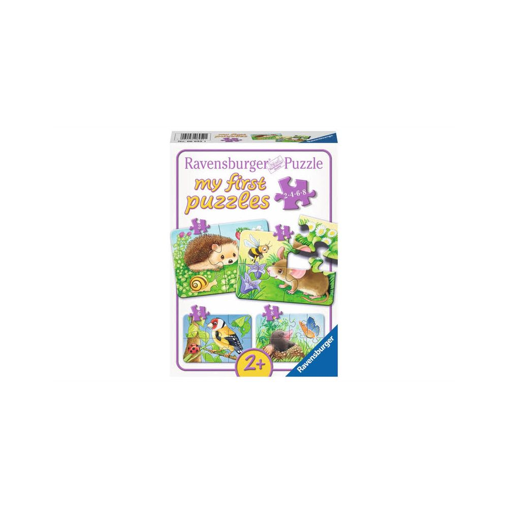 Puzzle Ravensburger: I miei primi puzzle con riccio, topo, uccello e talpa.