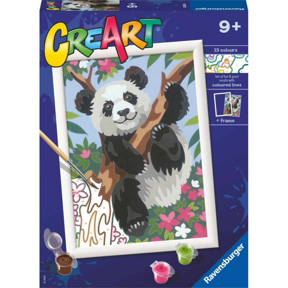 Kit Ravensburger da dipingere con i numeri con un panda su un albero, dai 9 anni.
