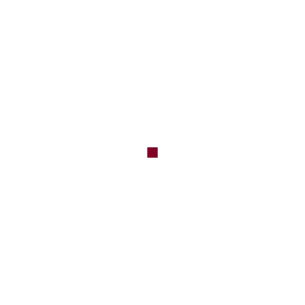 Ein einzelnes dunkelrotes Quadrat auf weißem Hintergrund.