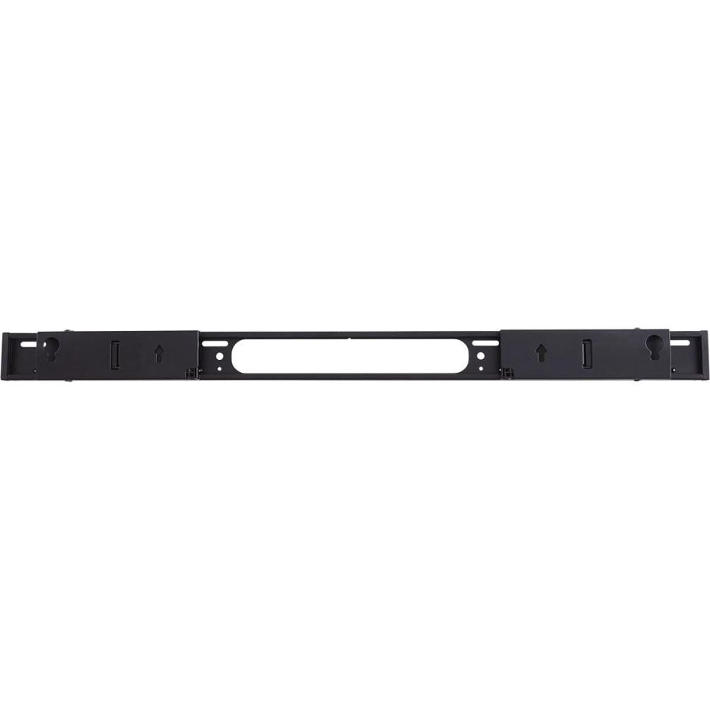 Zwart plastic frame met uitsparingen en bevestigingspunten.