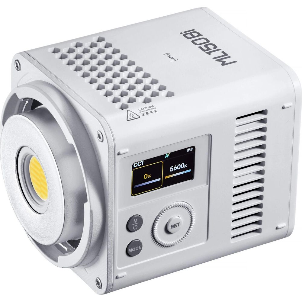 Ein weies ML150BI-Licht mit einem LCD-Bildschirm, der 5600K anzeigt.