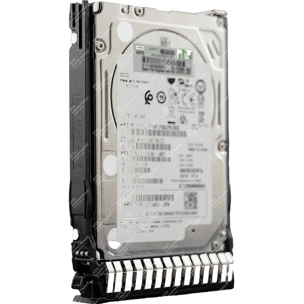 Ein Hewlett Packard Enterprise SAS Festplattenlaufwerk mit Anschlussleiste.