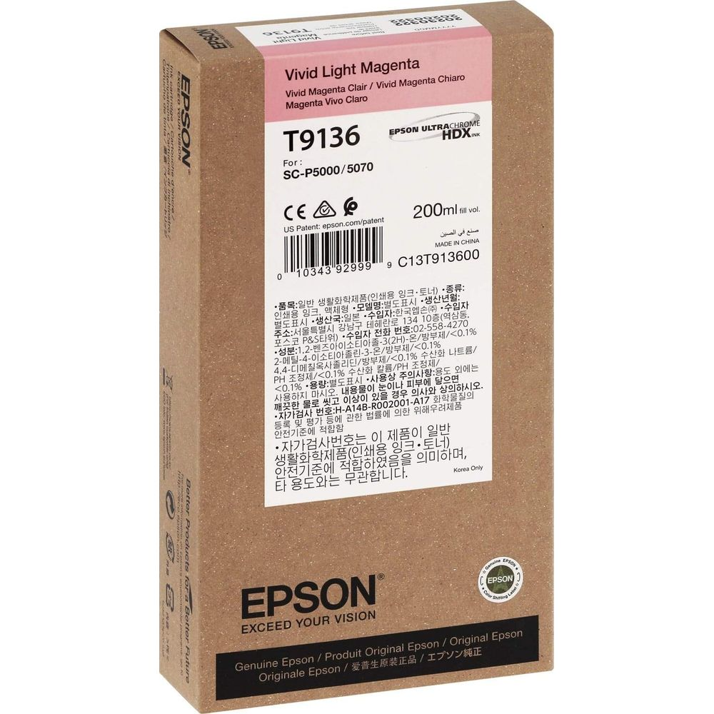 Epson T9136 Vivid Light Magenta Tintenpatrone, 200ml.